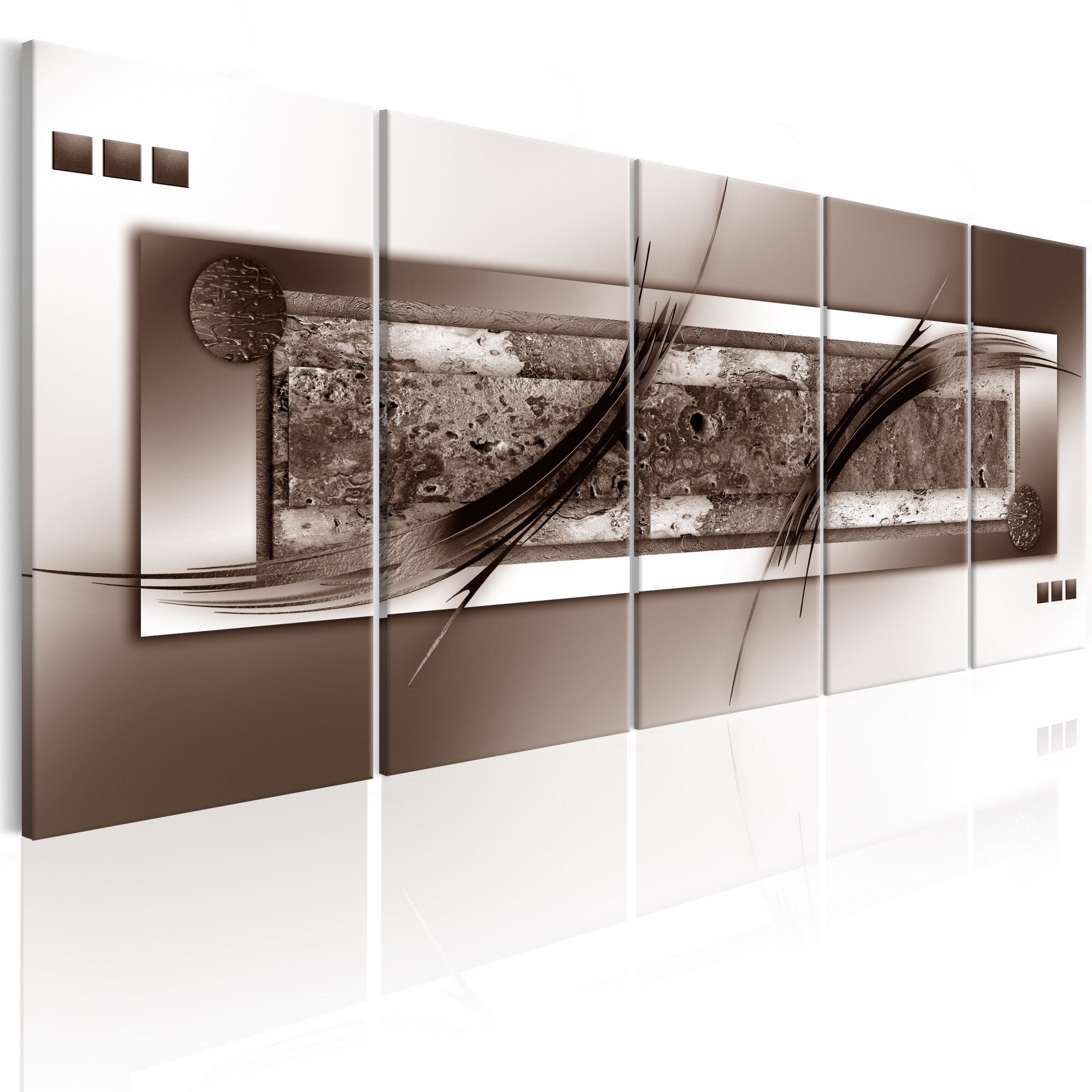 Tablou canvas 5 piese - Brown Gradient - 200x80 cm