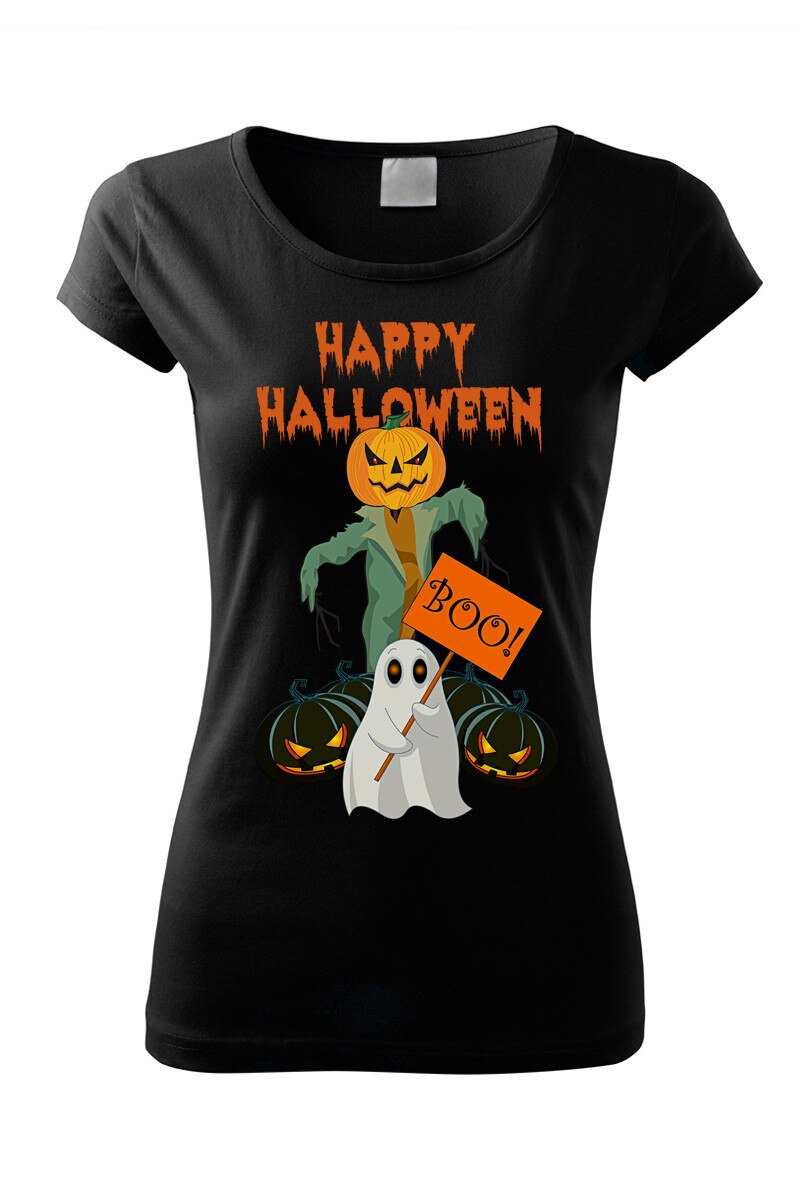 Tricou halloween ghost dama, ADLER, Negru