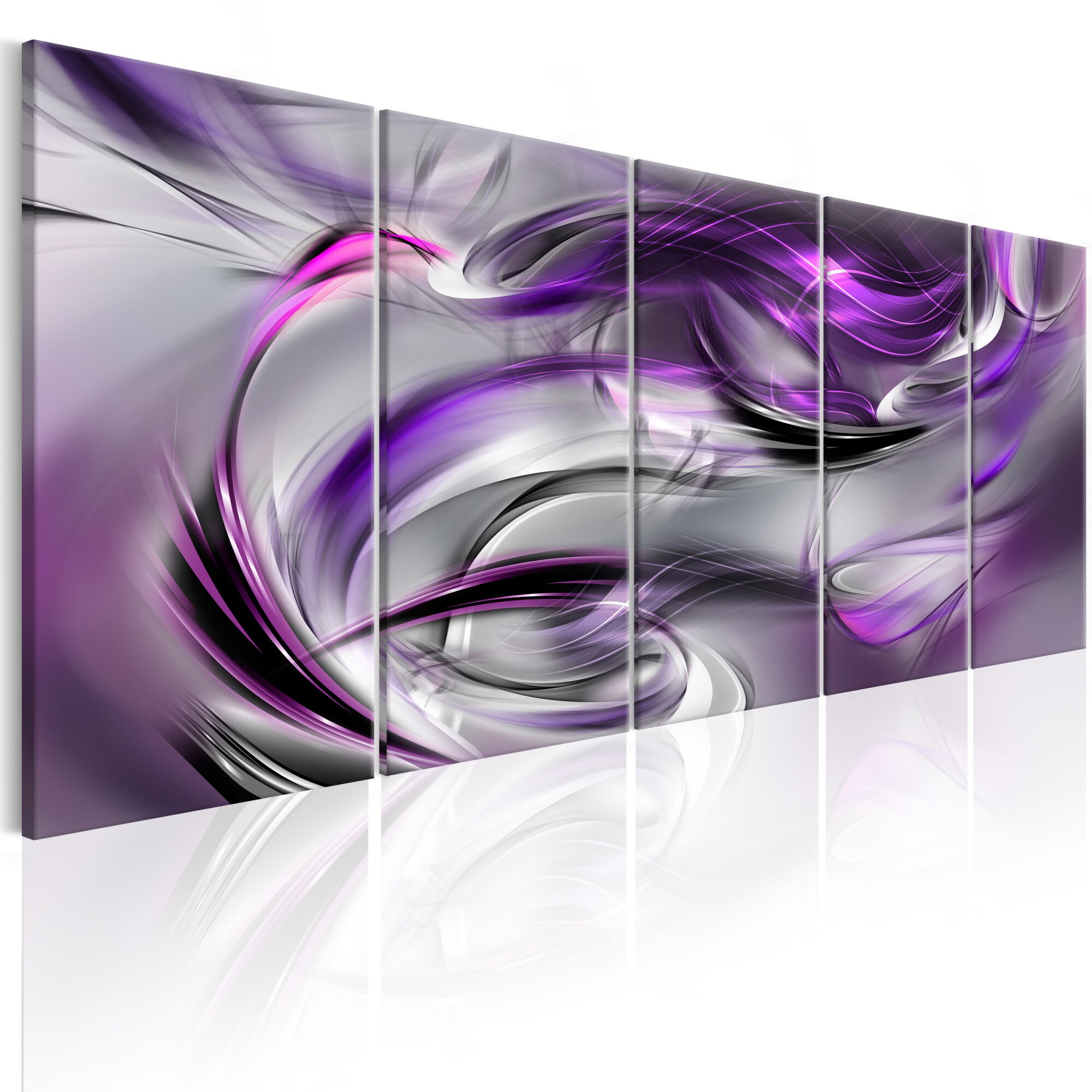 Tablou canvas 5 piese - Purple Gale - 200x80 cm
