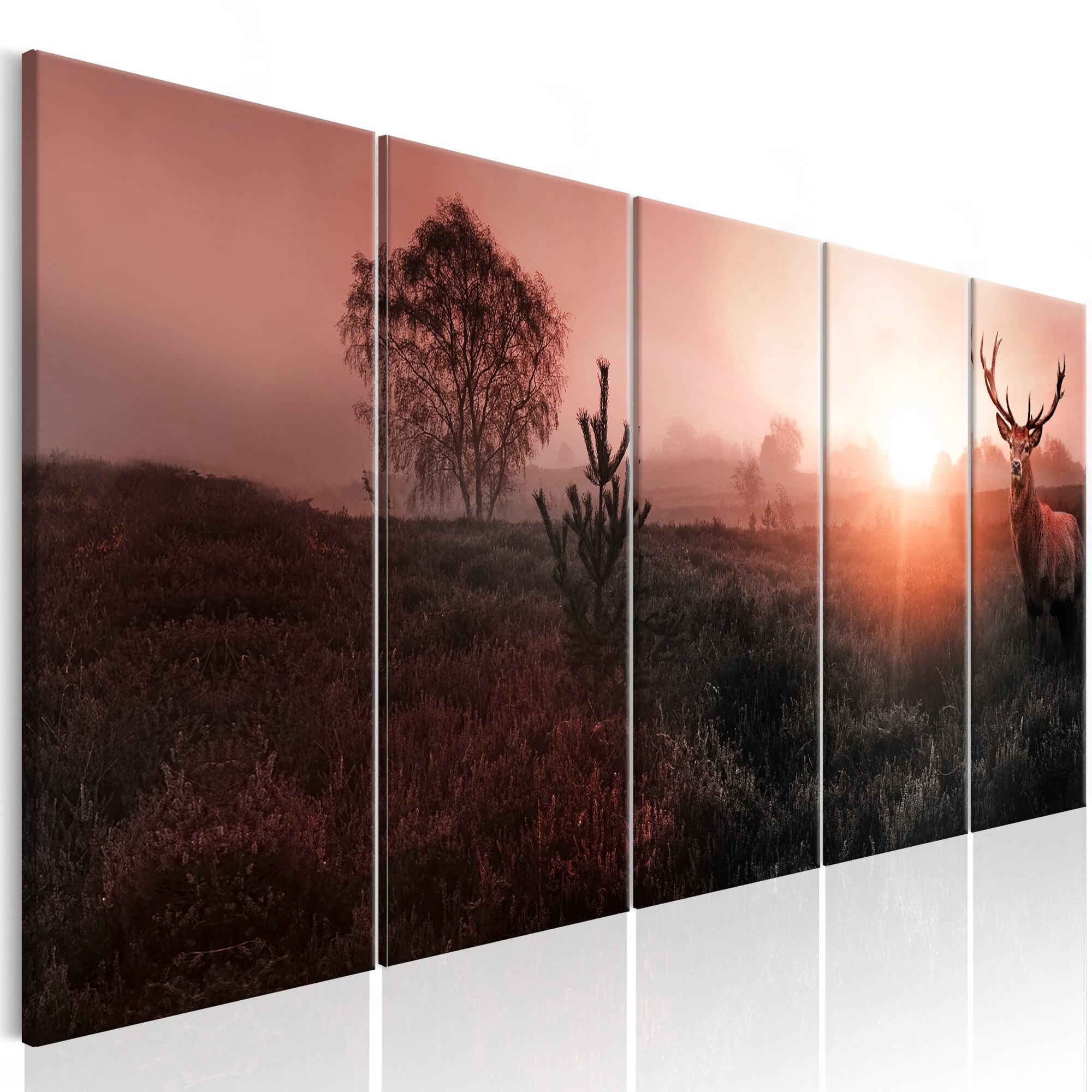 Tablou canvas 5 piese - Sun pe orizontul I - 225x90 cm
