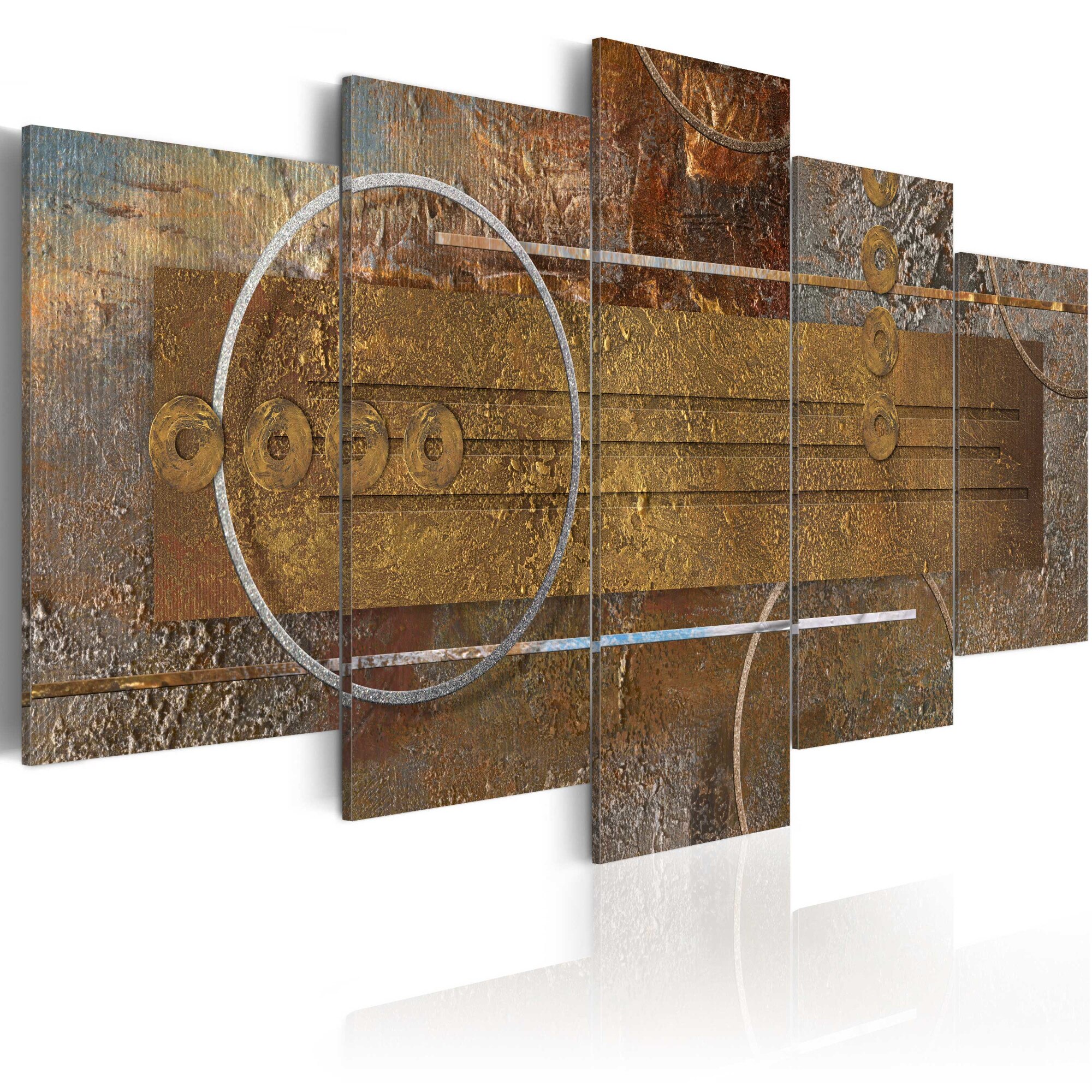 Tablou canvas 5 piese - Auriu de aur - 100x50 cm