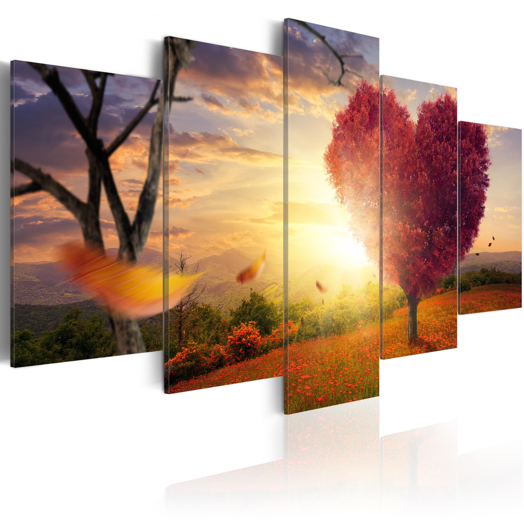 Tablou canvas 5 piese - Taramul sentimentelor - 100x50 cm