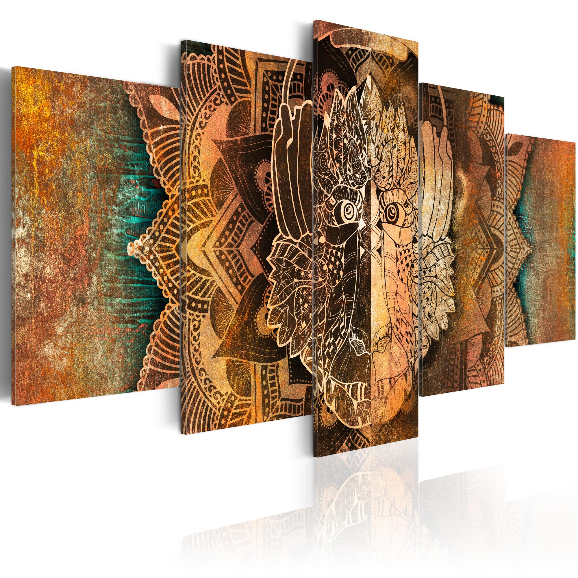 Tablou canvas 5 piese - Maimuta de Aur - 100x50 cm