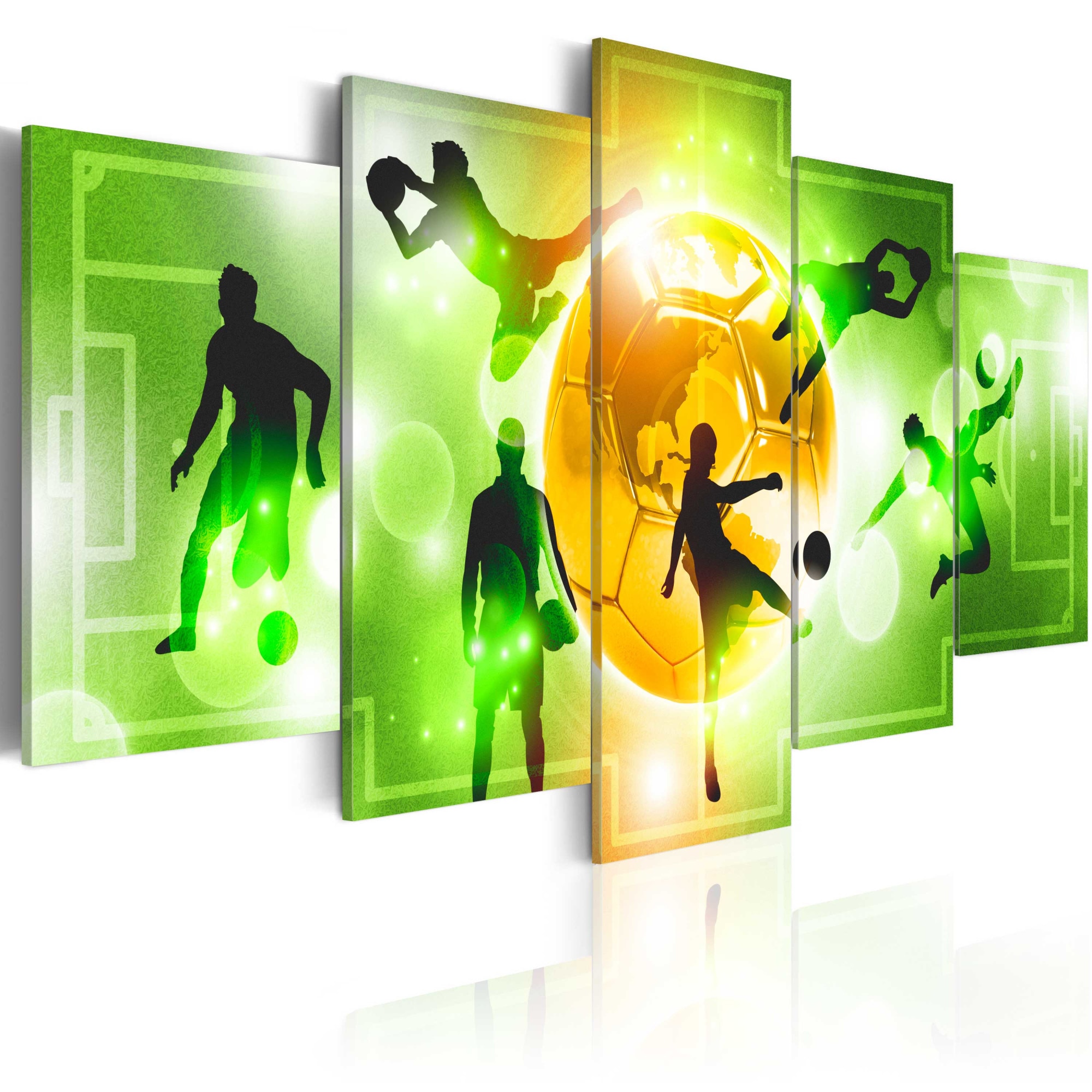 Tablou canvas 5 piese - Iubesc fotbalul II - 100x50 cm
