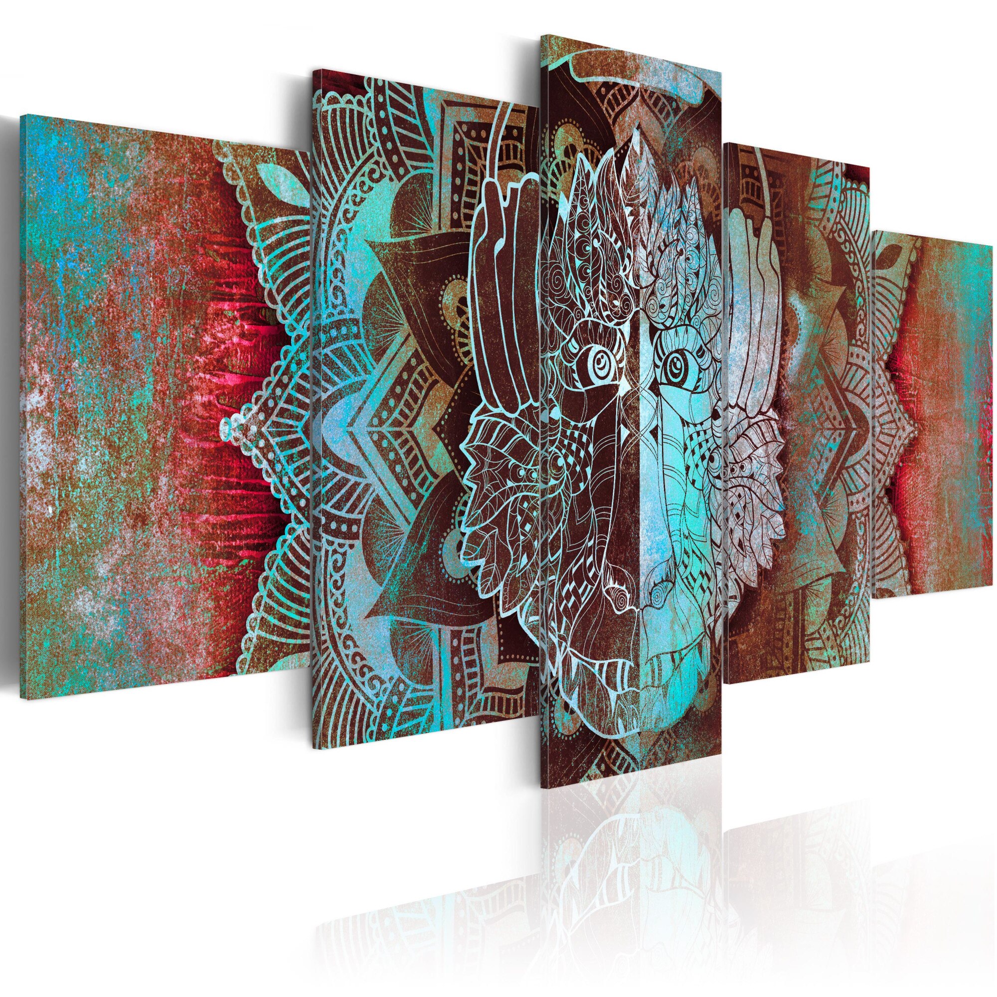Tablou canvas 5 piese - Regele junglei - 200x100 cm