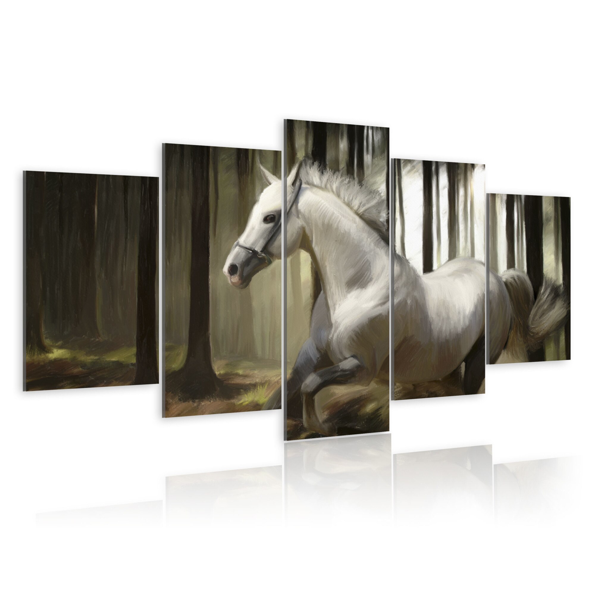 Tablou canvas 5 piese - Caine alergata - 100x50 cm