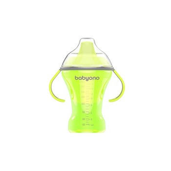 Biberon cu cioc si manere 260 ml BabyOno 1457V, Verde 6+ luni Biberon cu cioc si manere 260 ml BabyOno 1457V, Verde 6+ luni