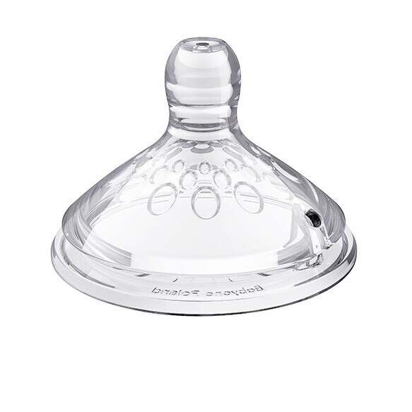 Set 2 tetine anticolici din silicon 0 luni+ BabyOno 1452, Transparent