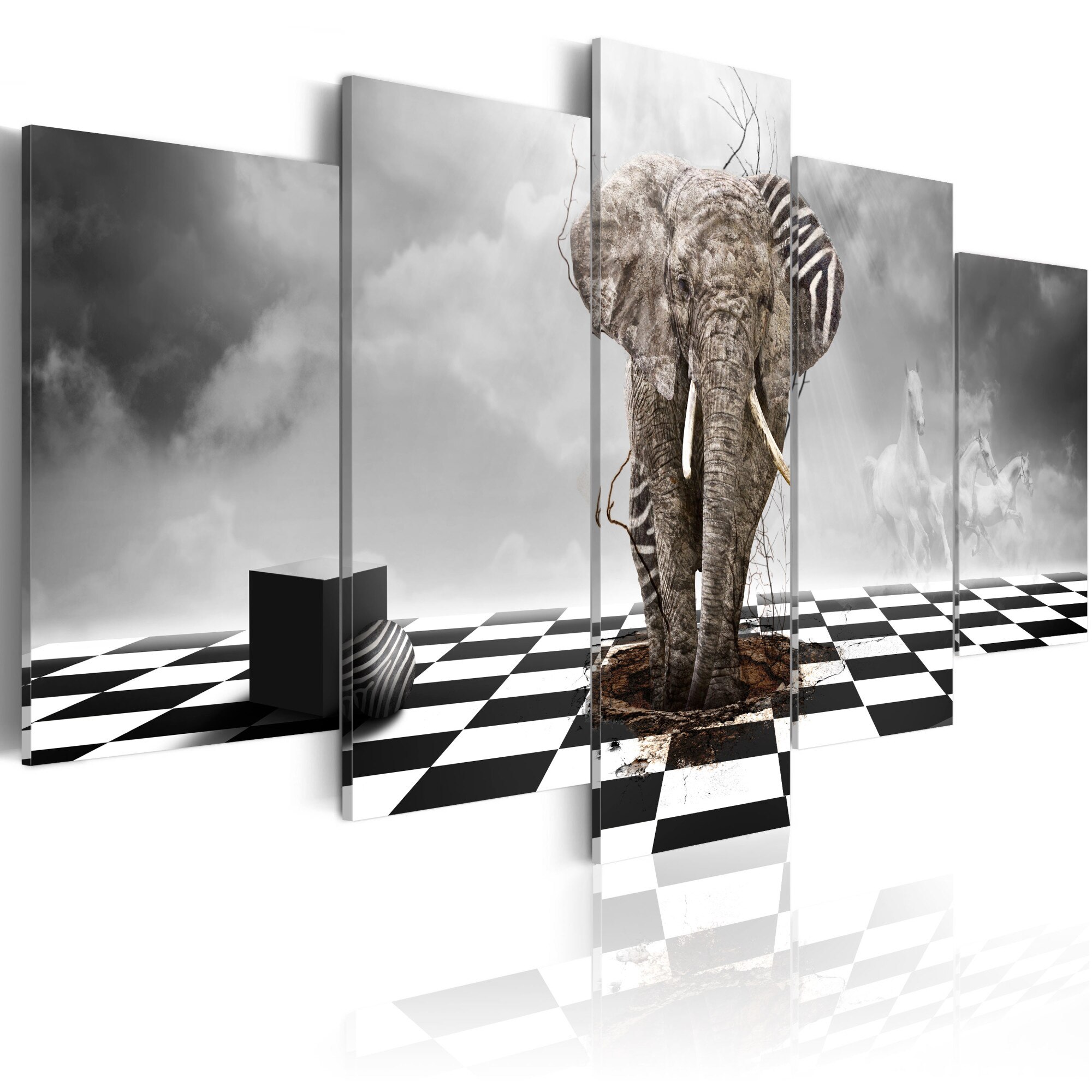 Tablou canvas 5 piese - Evadare din Africa - 200x100 cm