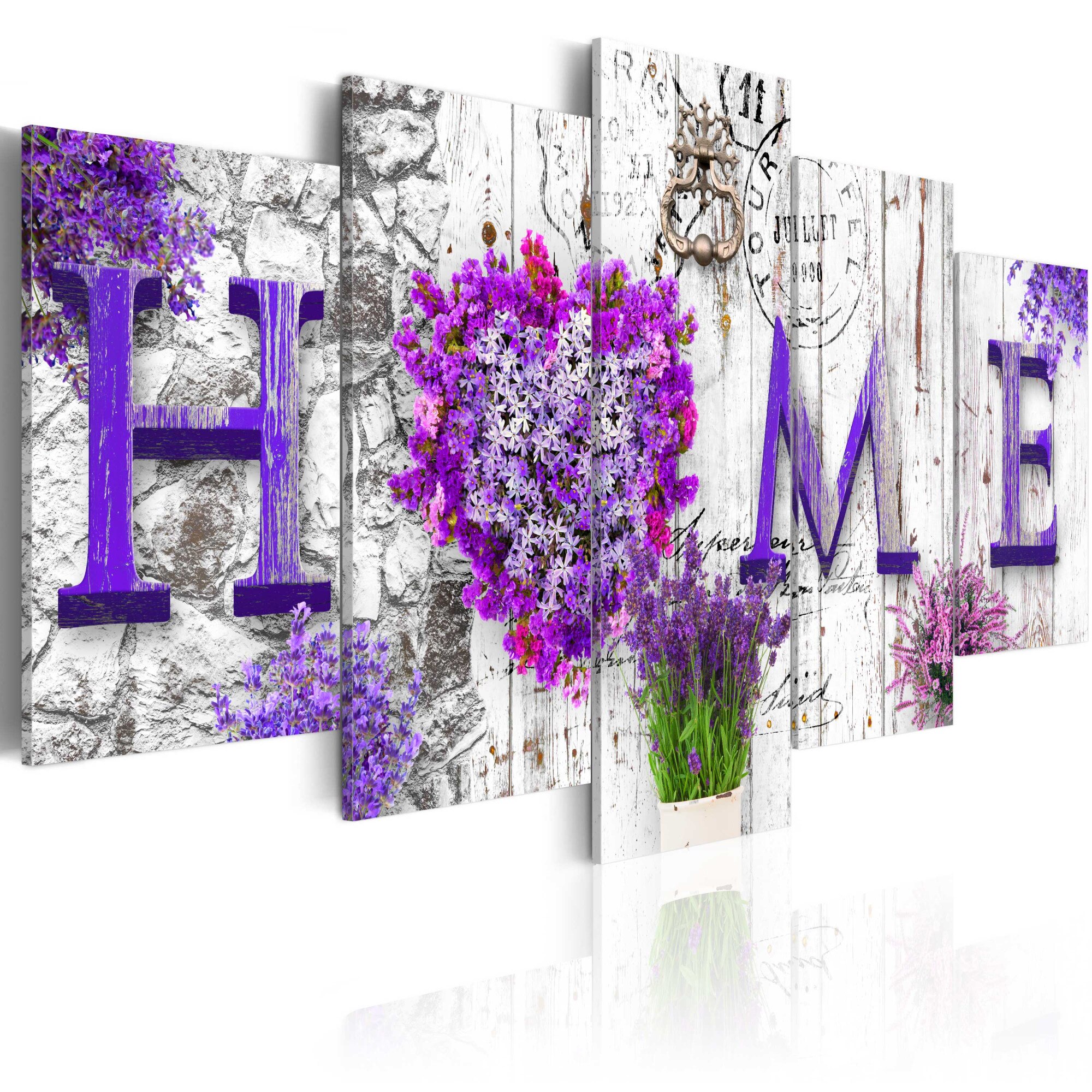 Tablou canvas 5 piese - Heather azil - 100x50 cm