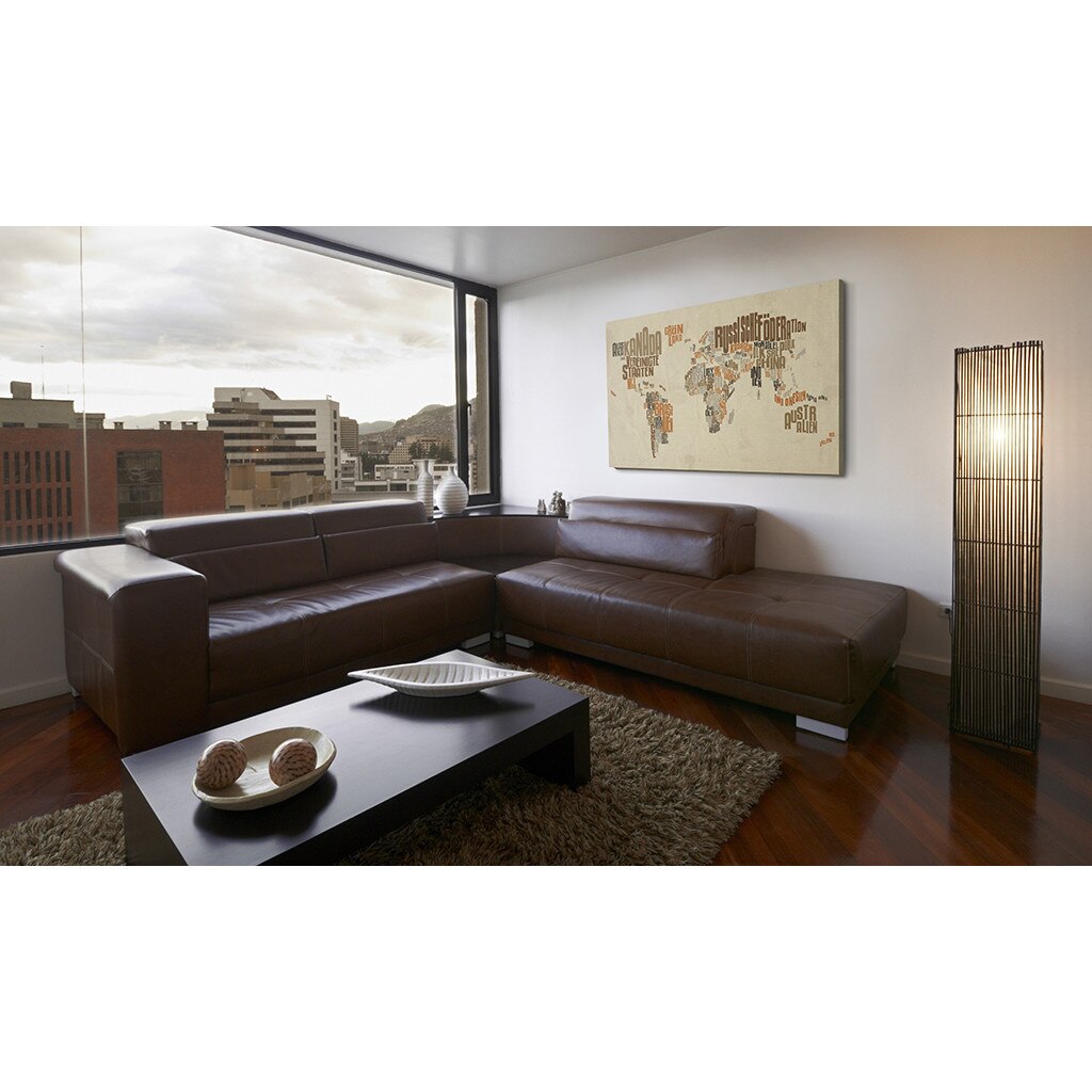 Tablou canvas - Harta lumii (limba germana) - 60x40 cm