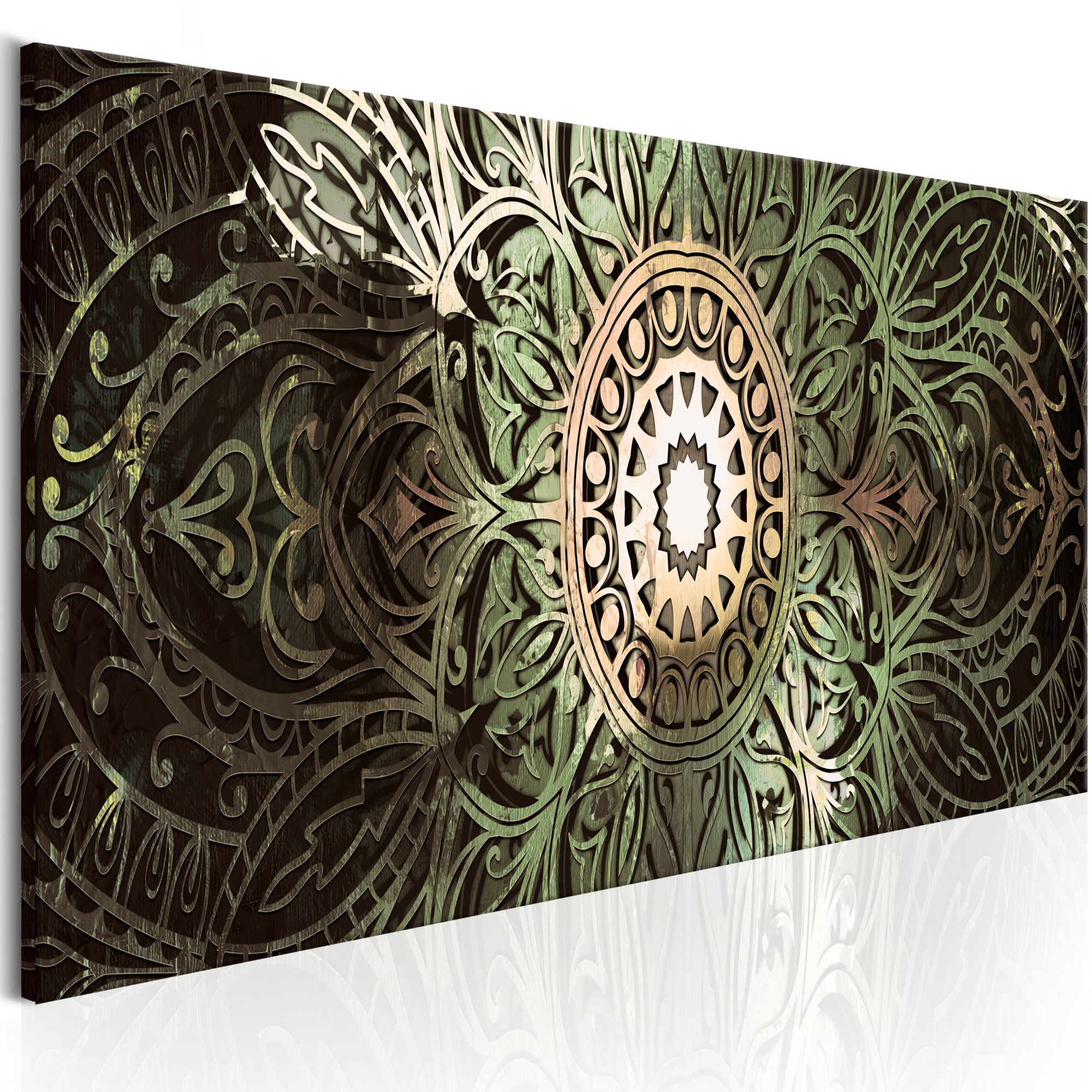 Tablou canvas - Emerald Mandala - 120x40 cm