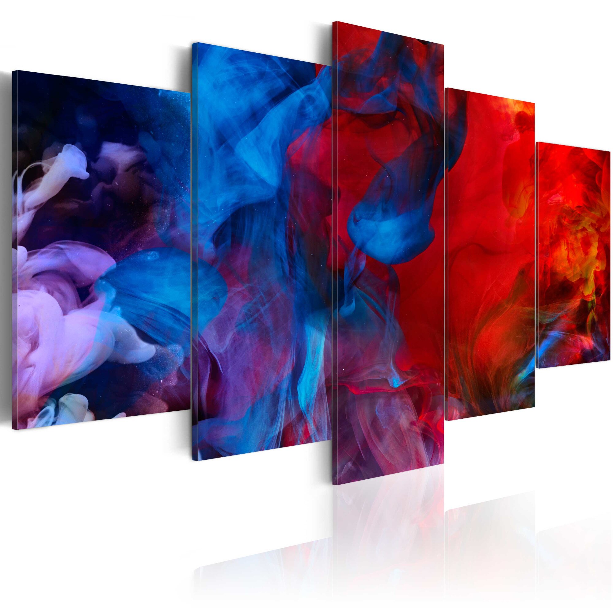 Tablou canvas 5 piese - Dansul flacarilor colorate - 200x100 cm