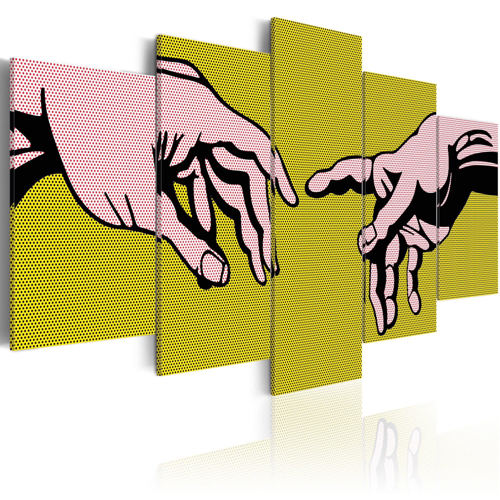 Tablou canvas 5 piese - Apropiere - 100x50 cm