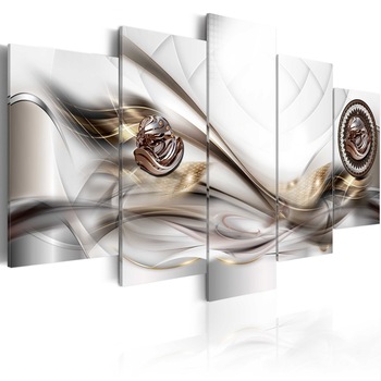 Tablou canvas 5 piese - Portocaliu portocaliu - 100x50 cm Tablou canvas 5 piese - Portocaliu portocaliu - 100x50 cm