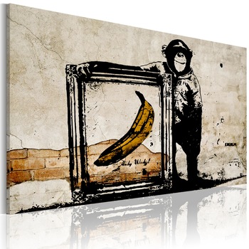Tablou canvas - Inspirat de sepia Banksy - 60x40 cm Tablou canvas - Inspirat de sepia Banksy - 60x40 cm