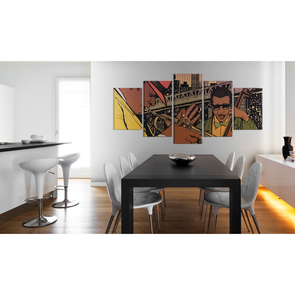 Tablou canvas 5 piese - Jazzy NYC - 100x50 cm