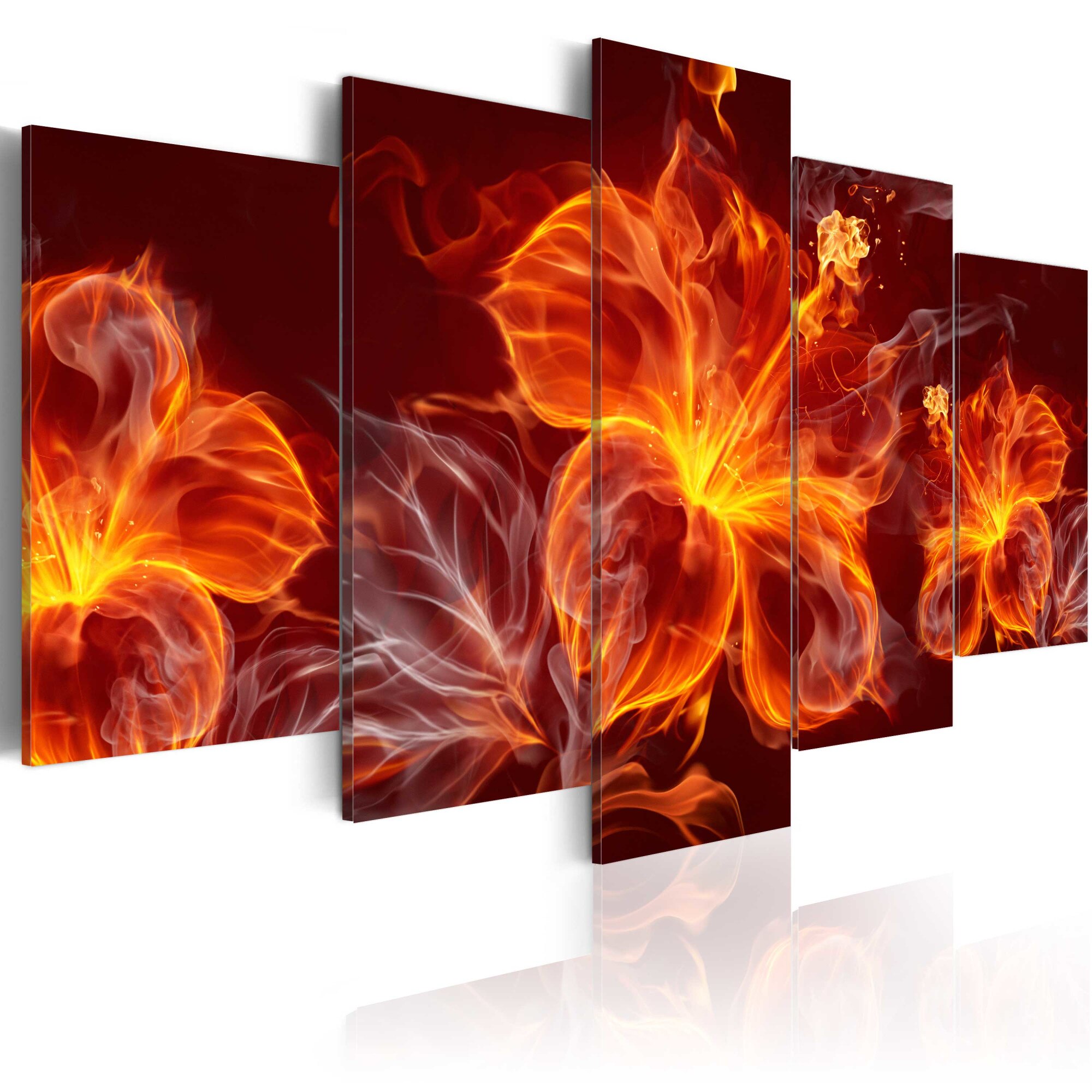 Tablou canvas 5 piese - Flori de fier - 200x100 cm