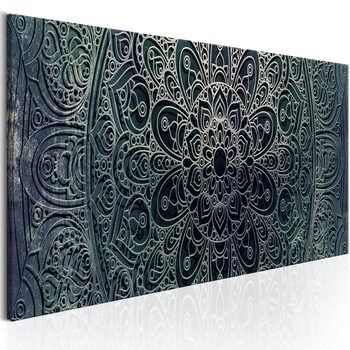 Tablou canvas - Mandala: Calma malachita - 150x50 cm Tablou canvas - Mandala: Calma malachita - 150x50 cm