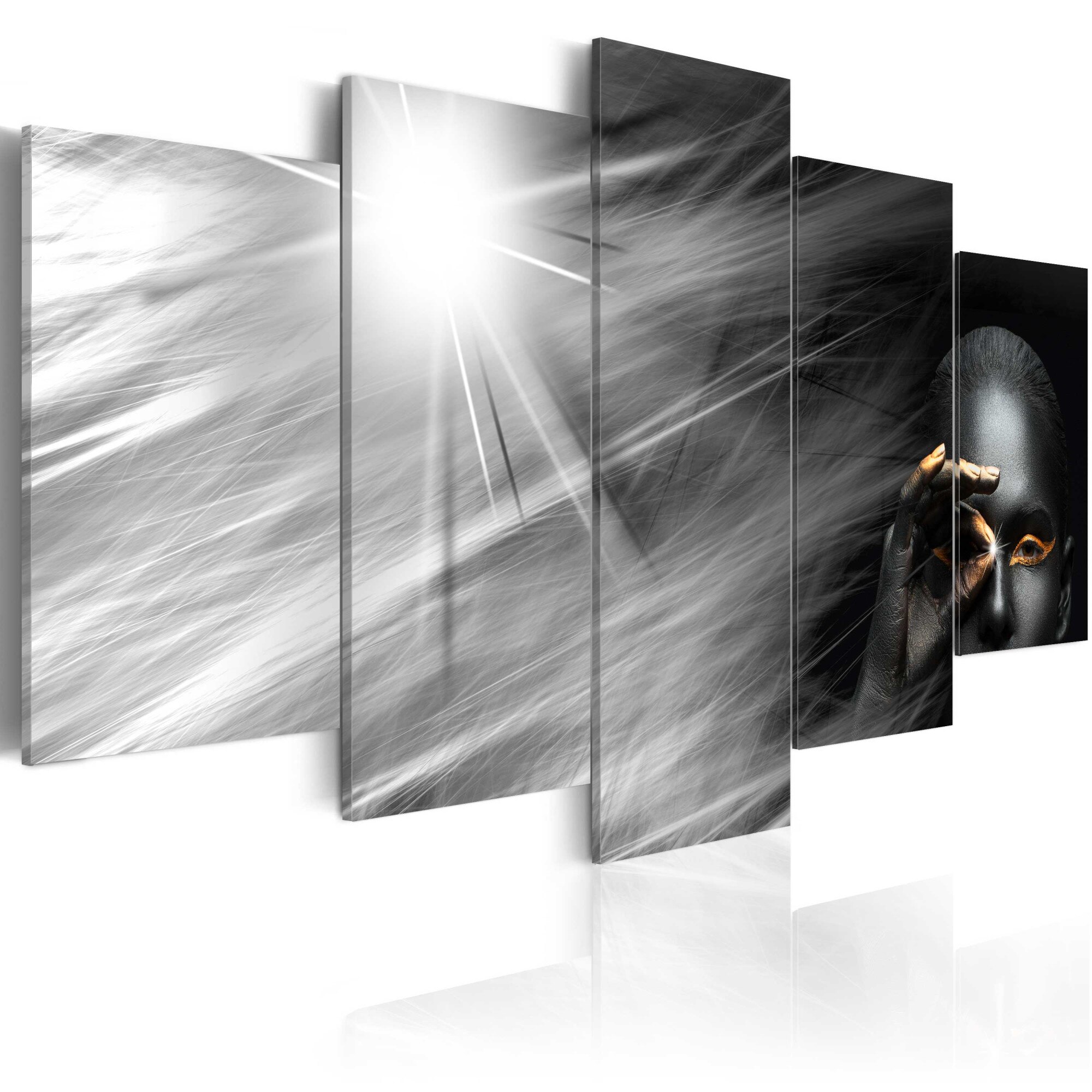 Tablou canvas 5 piese - Ochi de aur - 200x100 cm