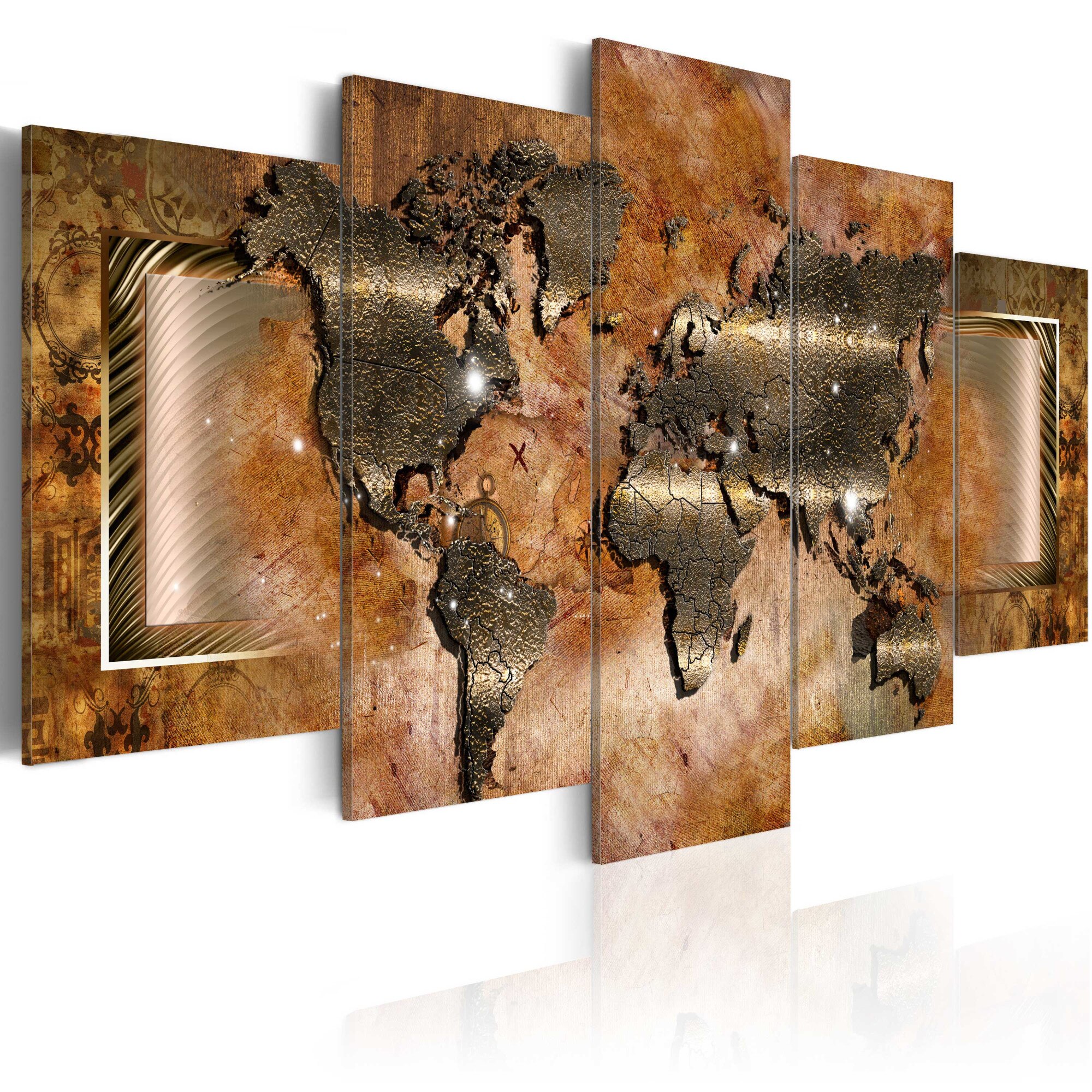 Tablou canvas 5 piese - Harta otelului - 200x100 cm