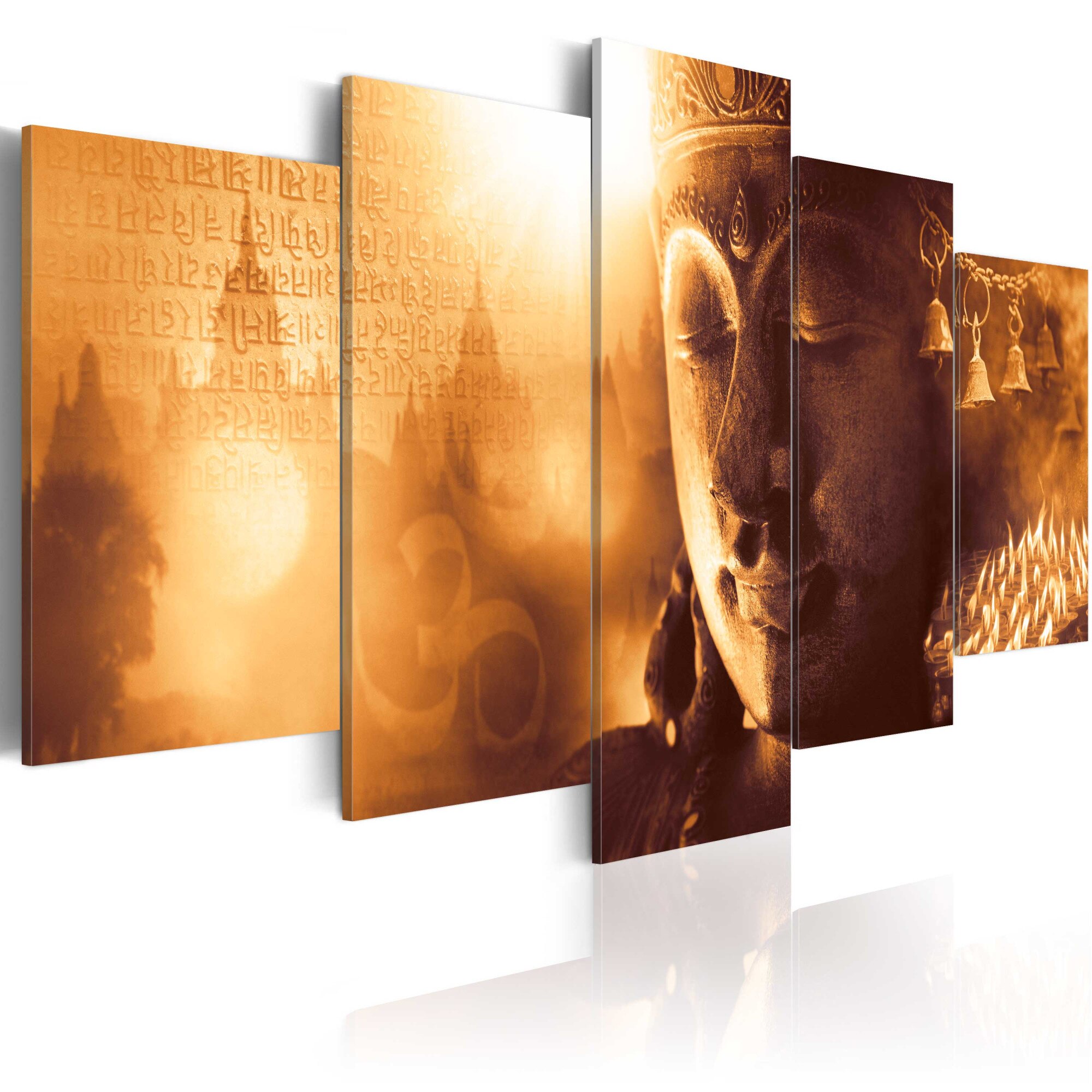 Tablou canvas 5 piese - Orientul de aur - 100x50 cm