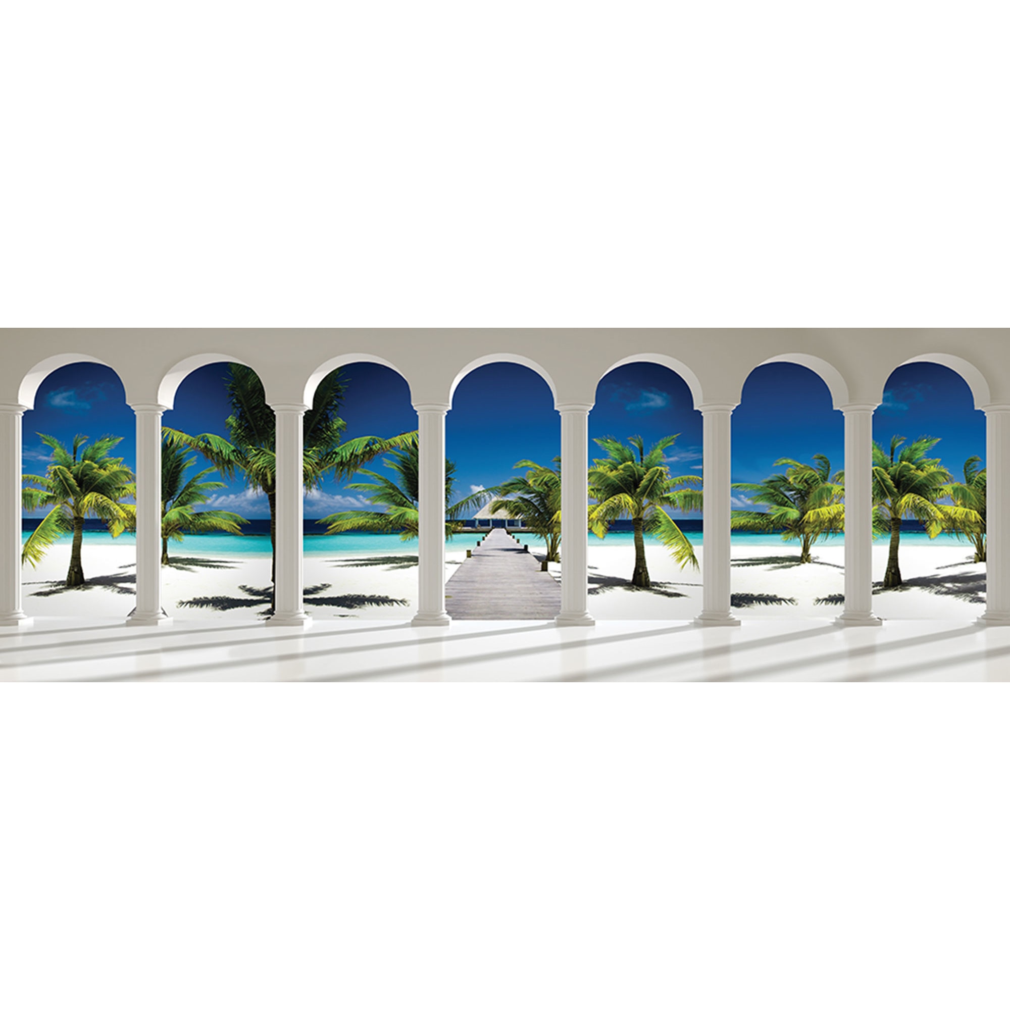 Fototapet DEGRETS 83464 Plaja exotica 3D panorama Vlies 254x832cm