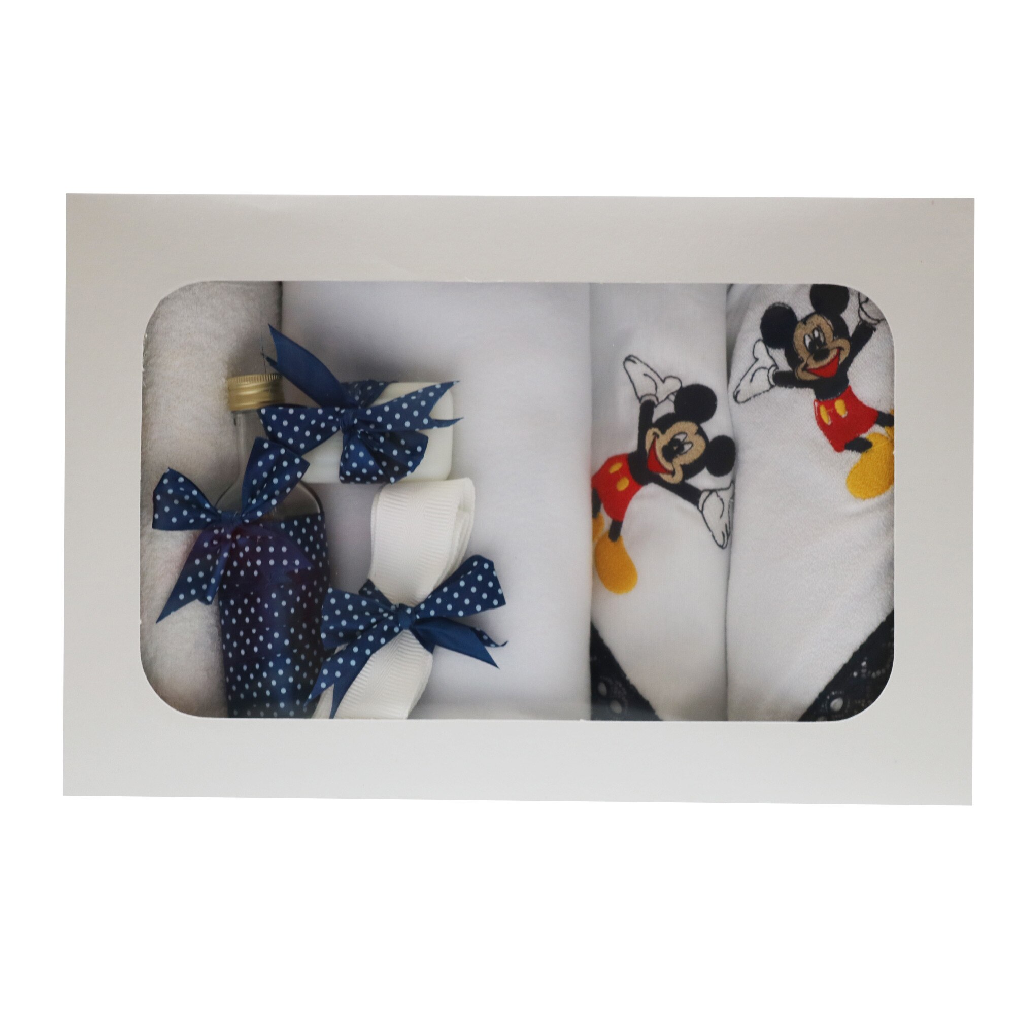 Trusou pentru botez, 7 piese, alb/bleumarin, dae1557