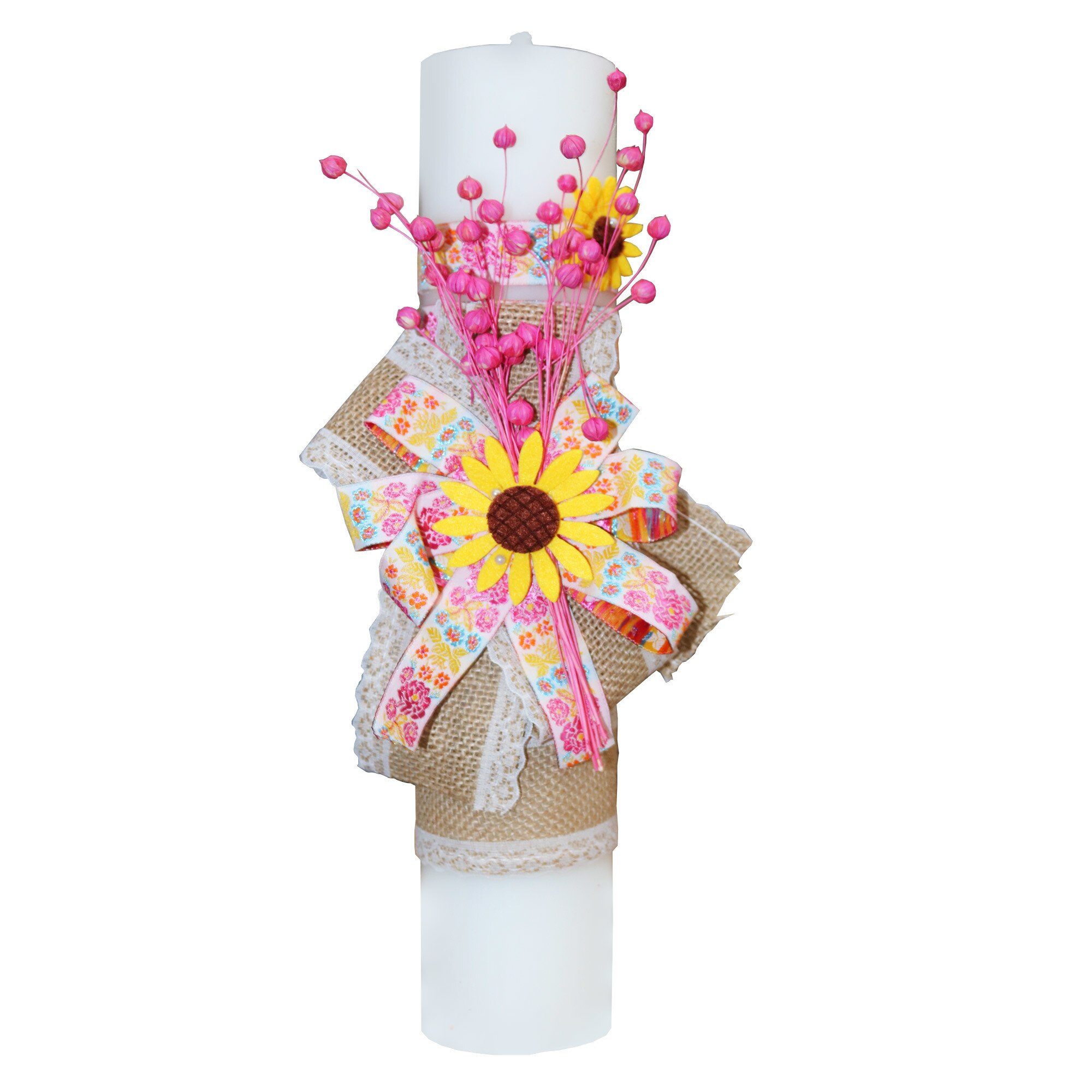 Lumanare pentru botez, bej, 45x7 cm, dae1587