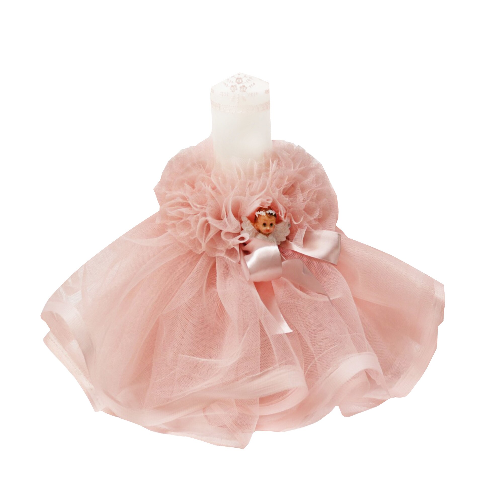 Lumanare pentru botez, roz, 30x7 cm, dae1600