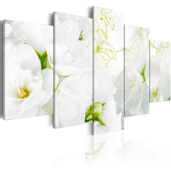 Tablou canvas 5 piese - Natural alb - 200x100 cm Tablou canvas 5 piese - Natural alb - 200x100 cm