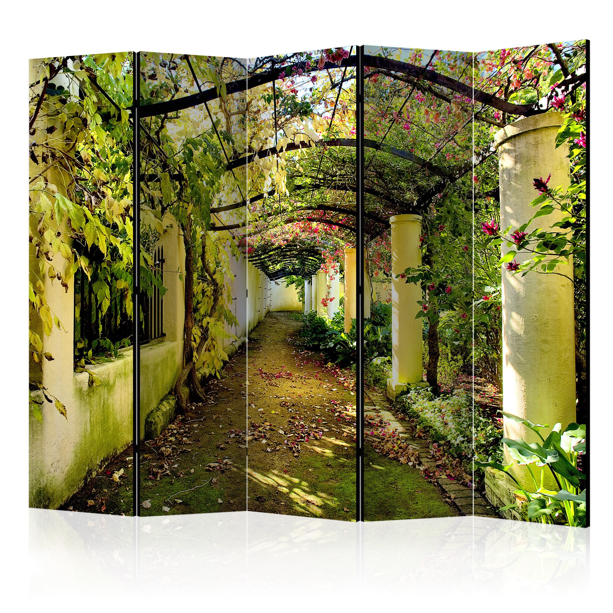 Paravan din 5 parti - Romantic Garden II - 225x172cm