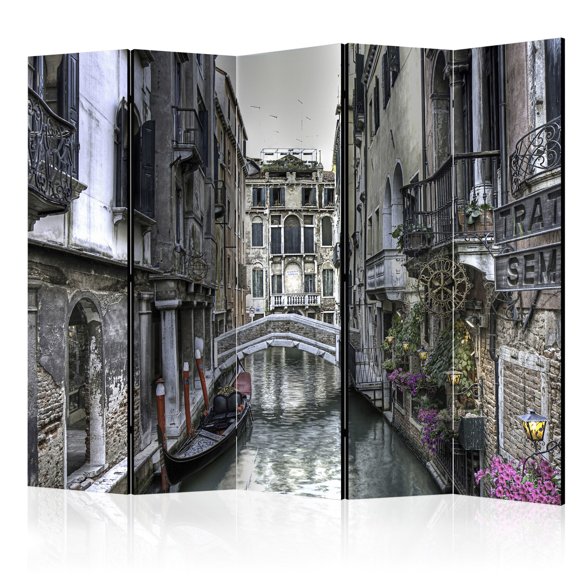 Paravan din 5 parti - Romantic Venice II - 225x172cm