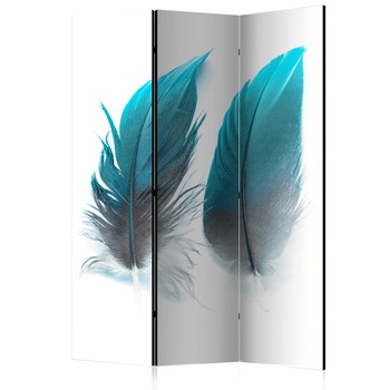 Paravan din 3 parti - Blue Feathers - 135x172cm Paravan din 3 parti - Blue Feathers - 135x172cm