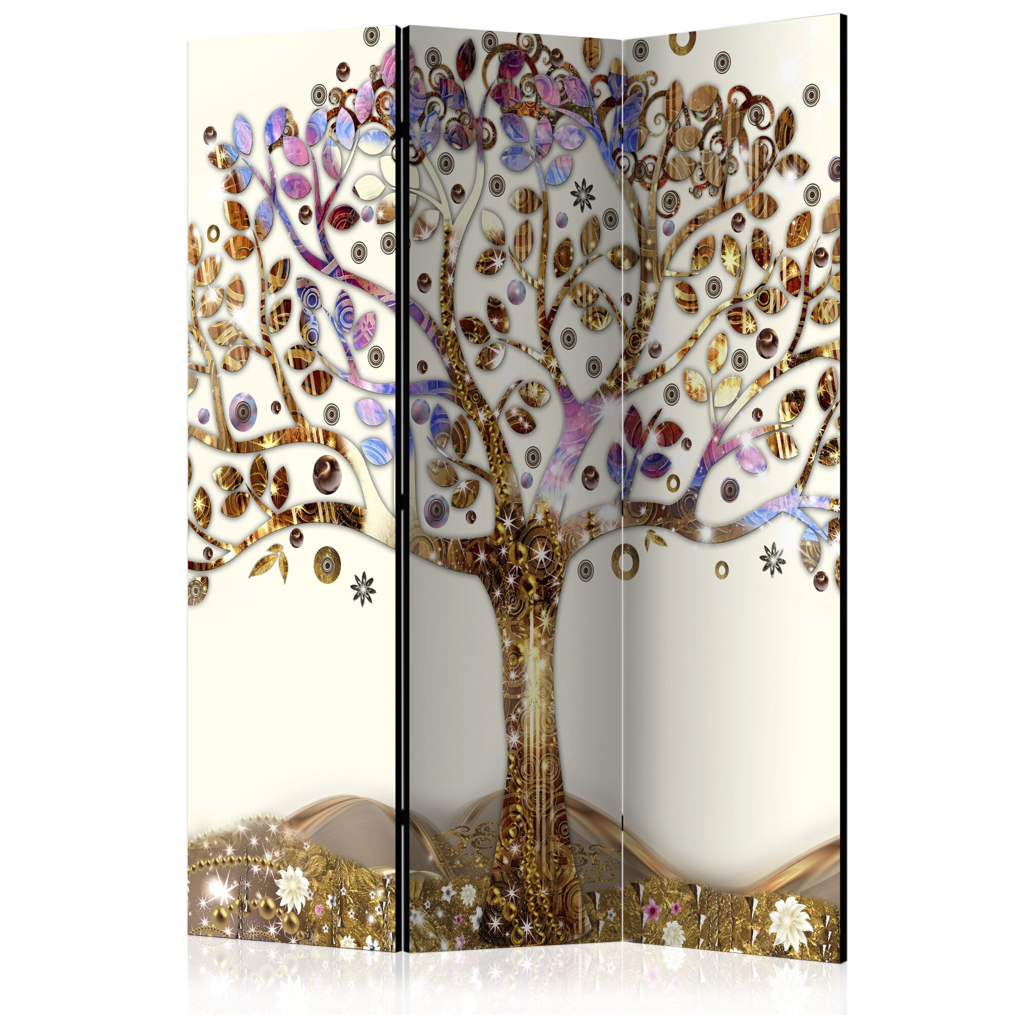 Paravan din 3 parti - Golden Tree - 135x172cm