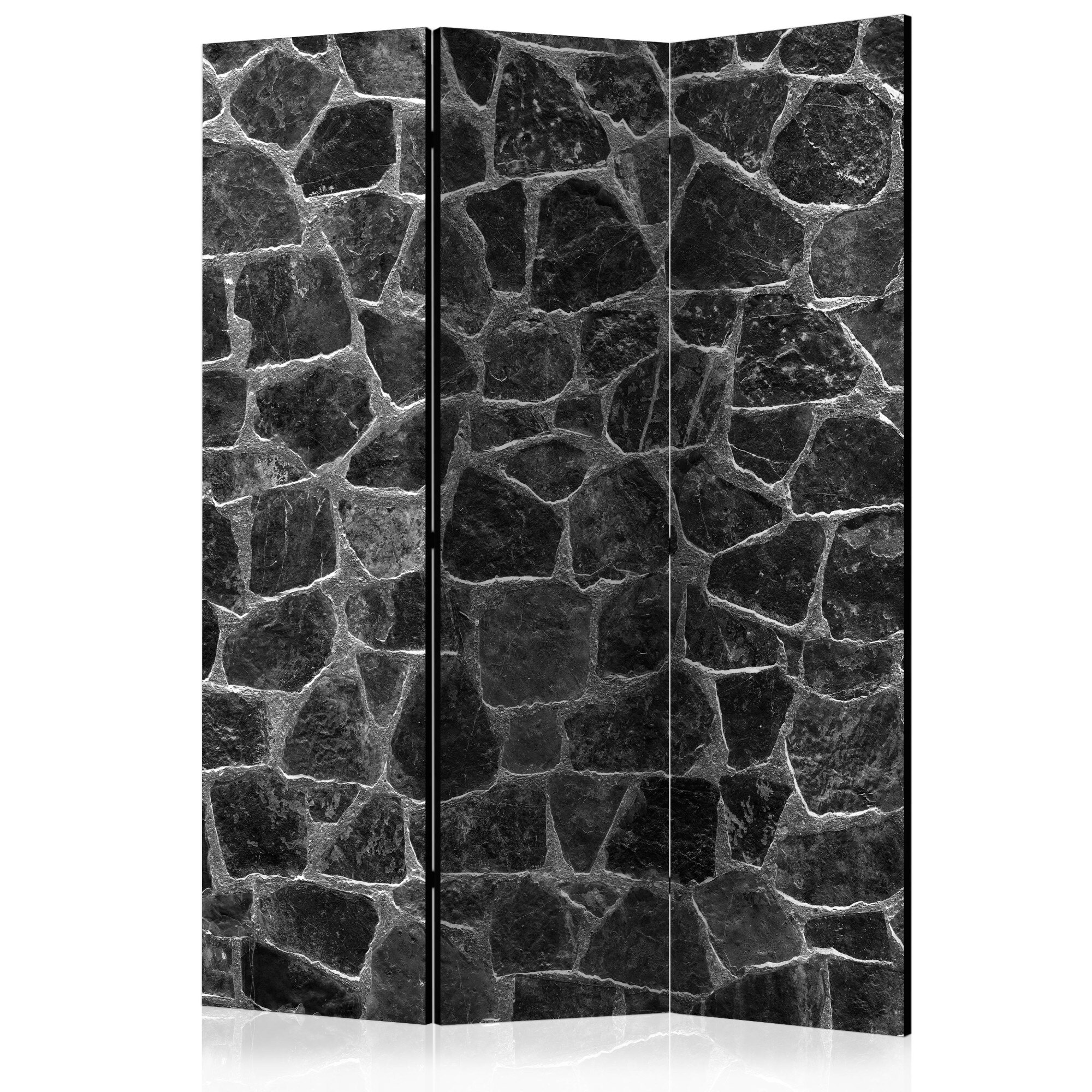 Paravan din 3 parti - Black Stones - 135x172cm