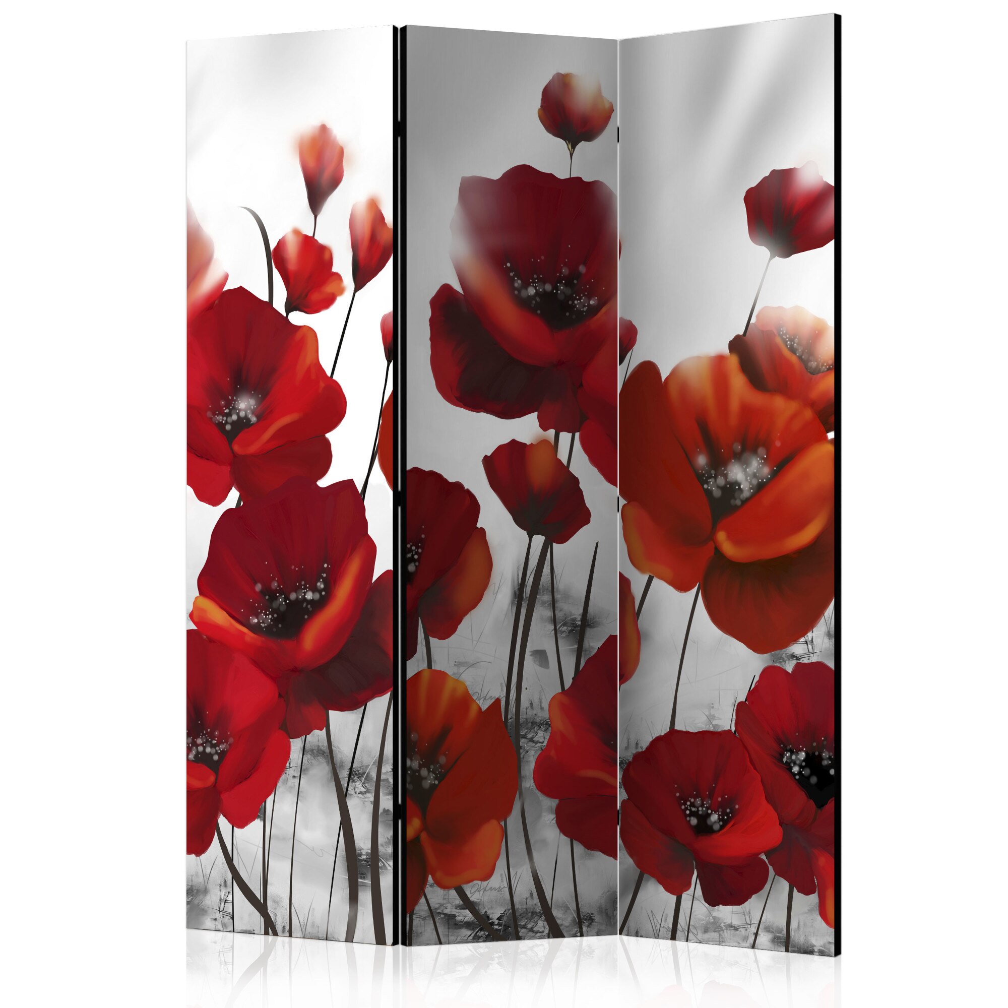 Paravan din 3 parti - Poppies in the Moonlight - 135x172cm