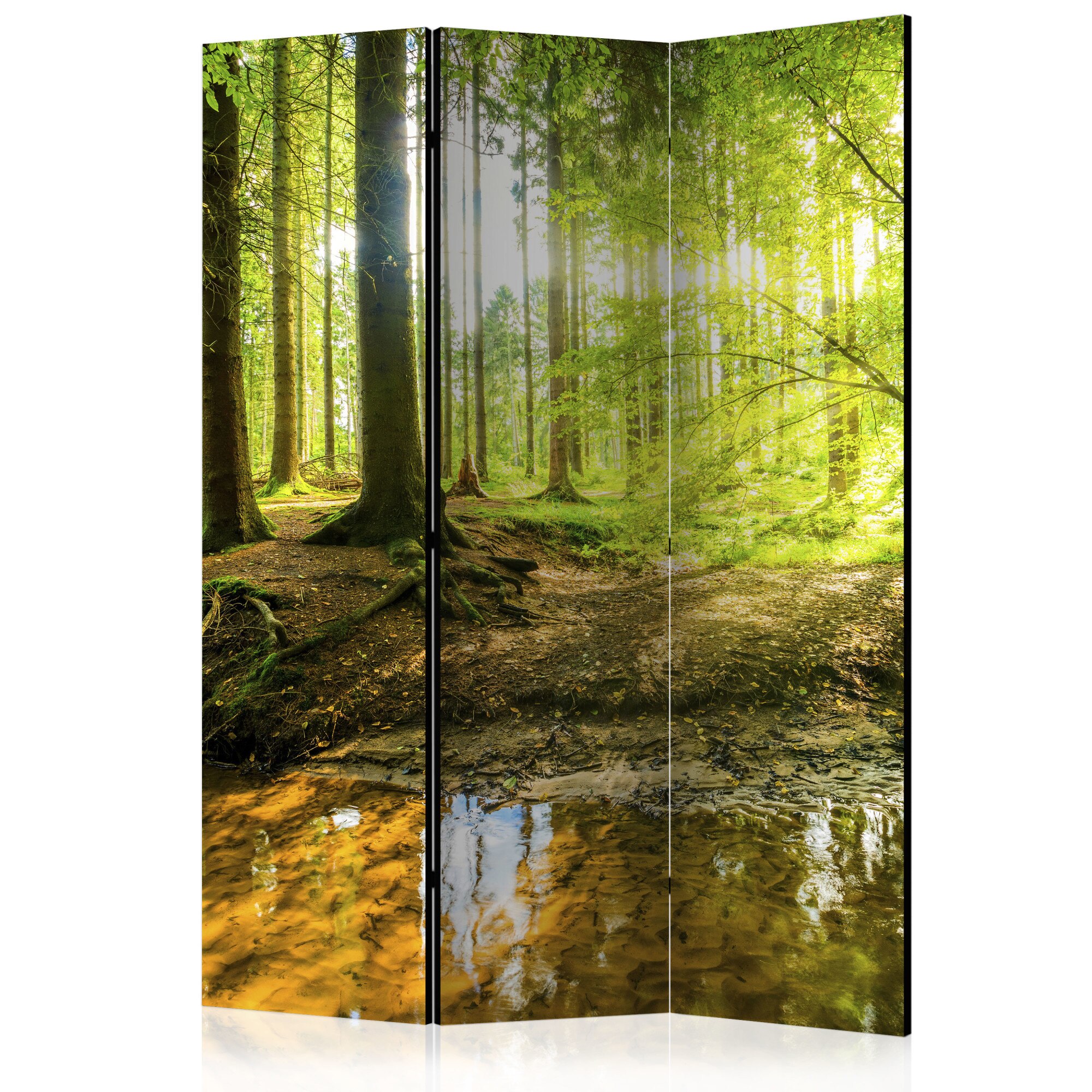 Paravan din 3 parti - Forest Lake - 135x172cm