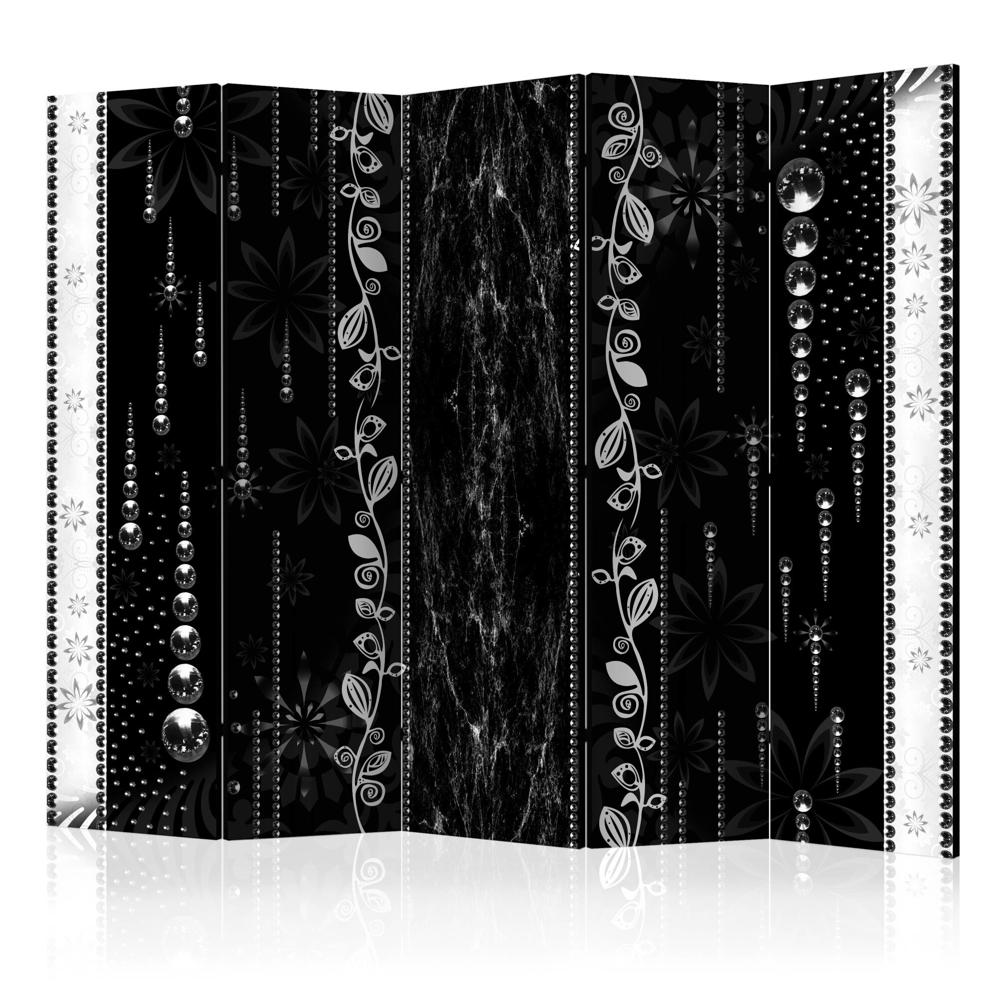 Paravan din 5 parti - Black Elegance II - 225x172cm
