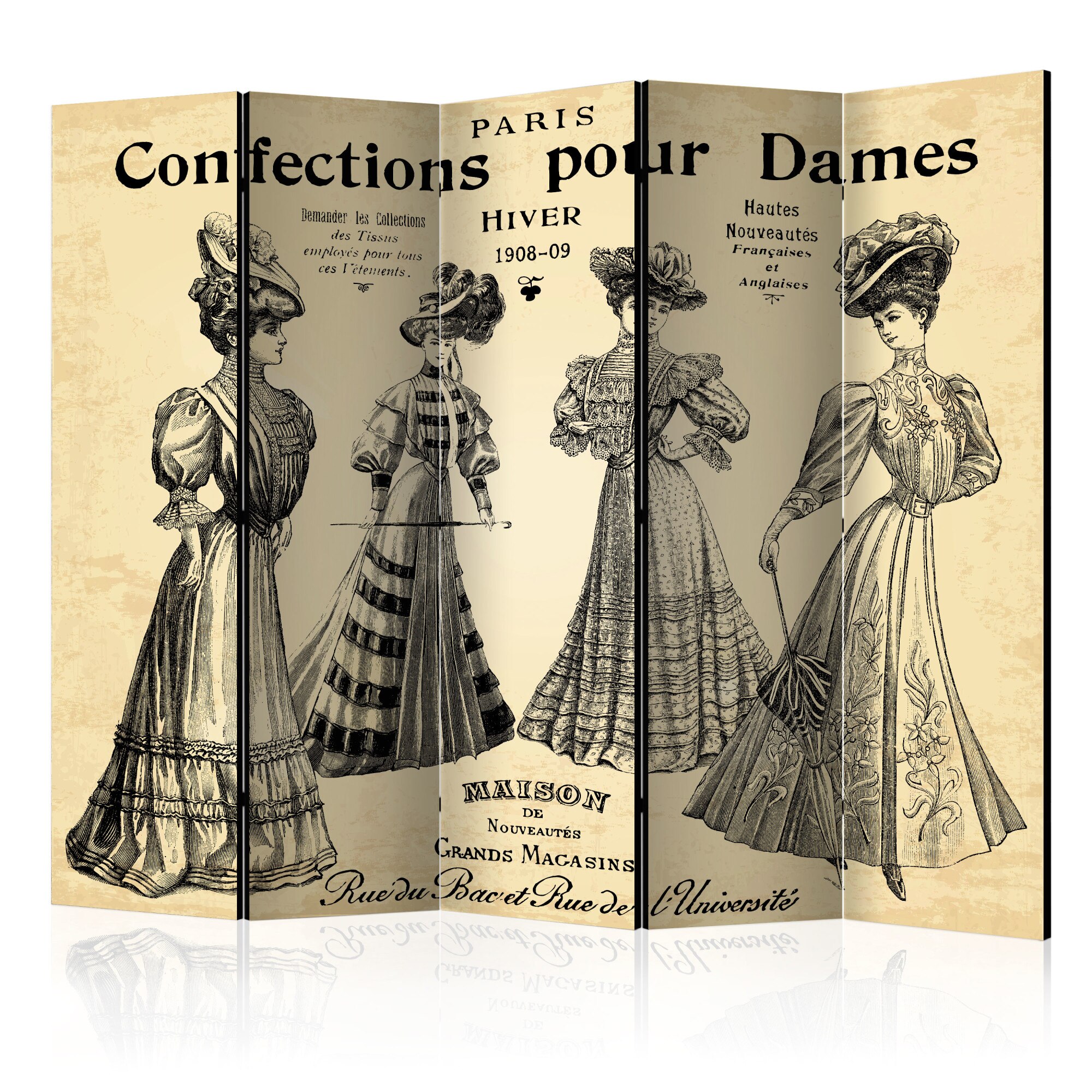 Paravan din 5 parti - Confections pour Dames II - 225x172cm
