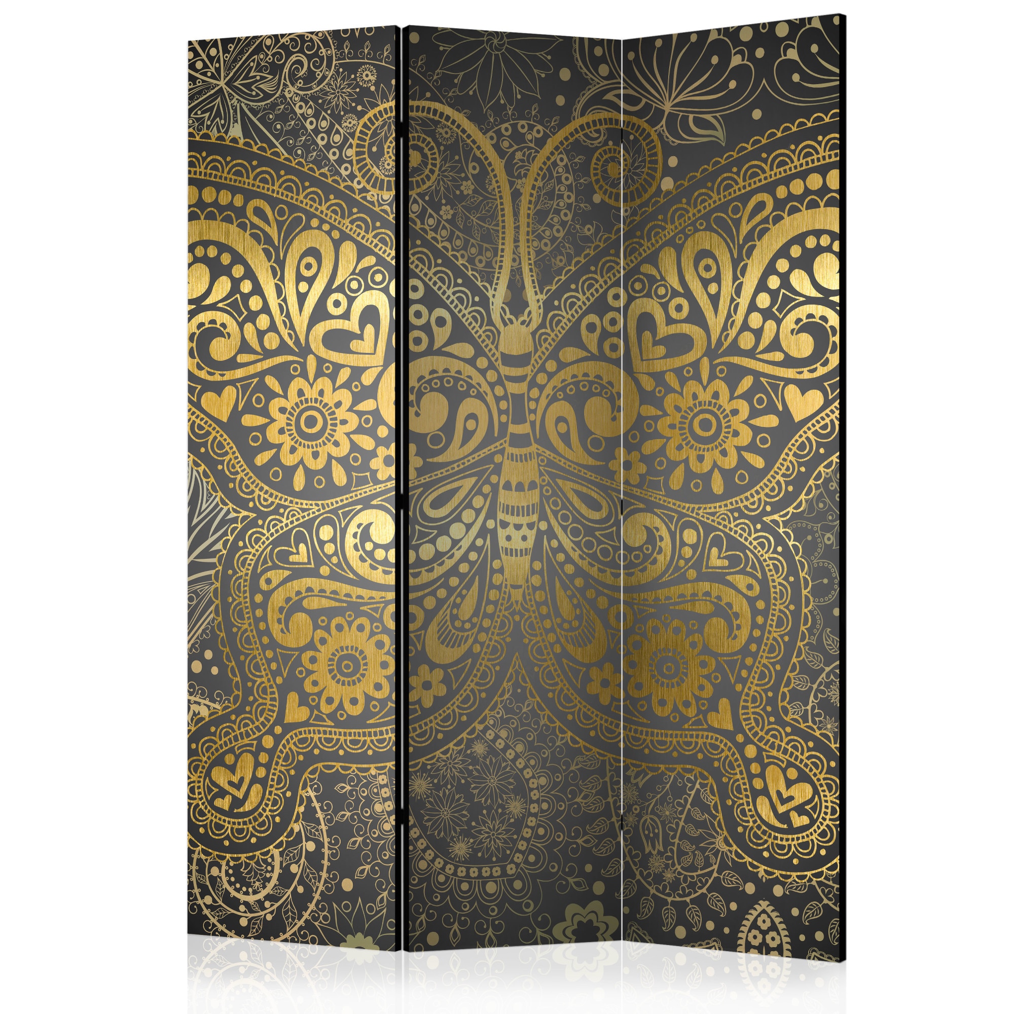 Paravan din 3 parti - Golden Butterfly - 135x172cm