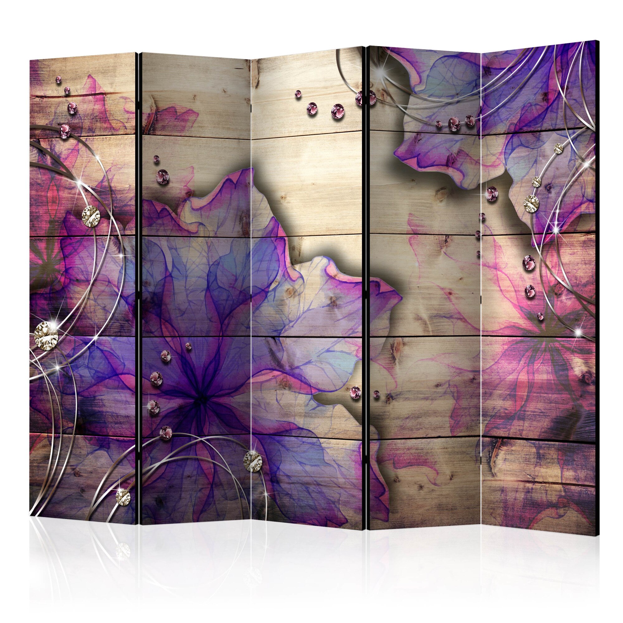 Paravan din 5 parti - Purple Memory II - 225x172cm