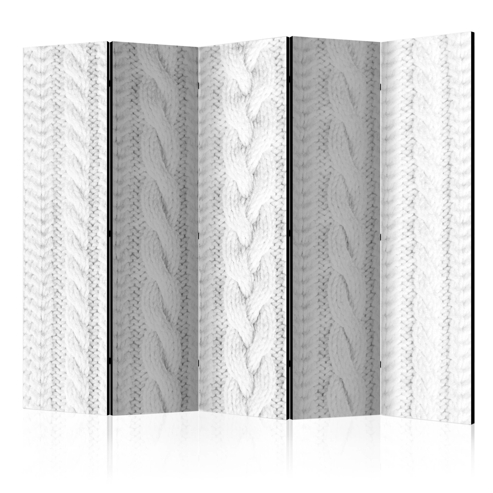 Paravan din 5 parti - White Knit II - 225x172cm