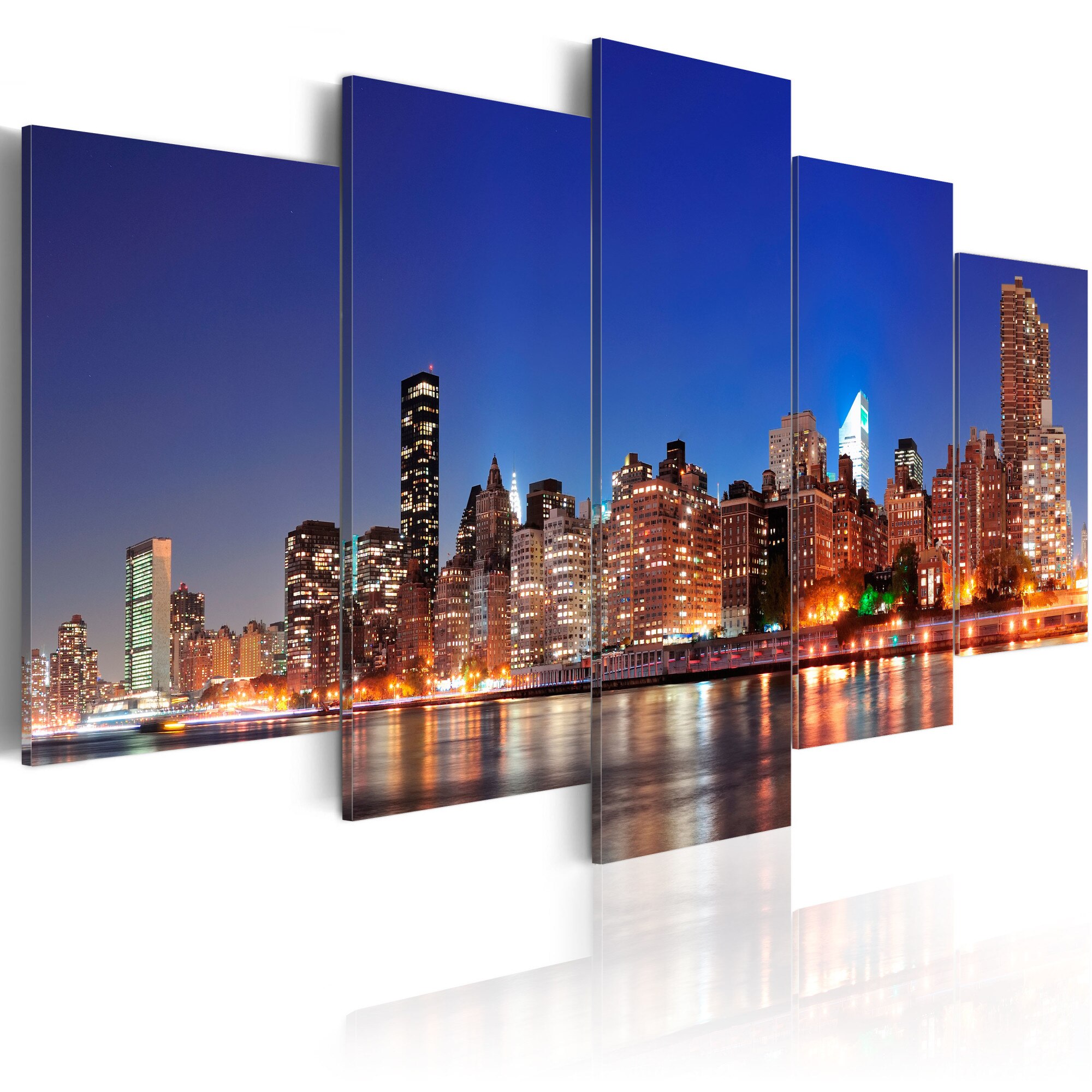 Tablou canvas 5 piese - New York In close-up - 100x50 cm