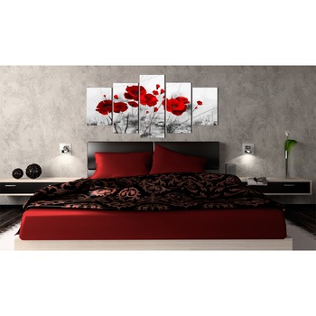 Tablou canvas 5 piese - Miresele rosii Miracol - 200x100 cm Tablou canvas 5 piese - Miresele rosii Miracol - 200x100 cm