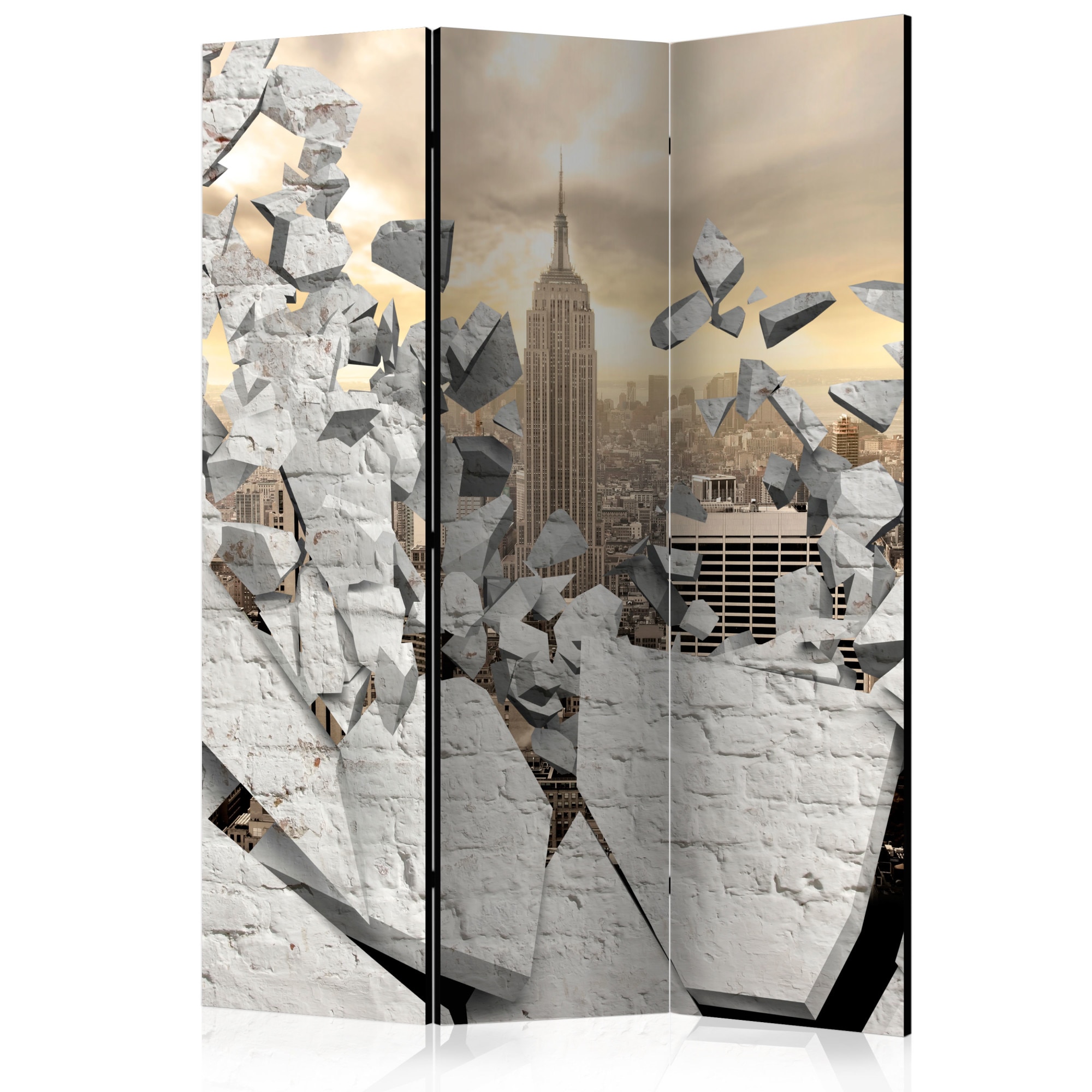 Paravan din 3 parti - City behind the Wall - 135x172cm
