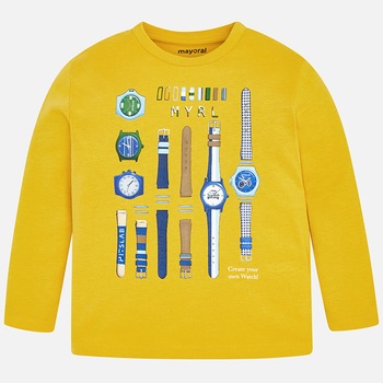 Bluza baieti, MAYORAL, imprimeu ceasuri 4ani Bluza baieti, MAYORAL, imprimeu ceasuri 4ani