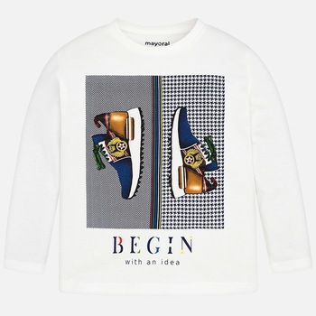 Bluza baieti, MAYORAL, imprimeu pantofi 6ani Bluza baieti, MAYORAL, imprimeu pantofi 6ani