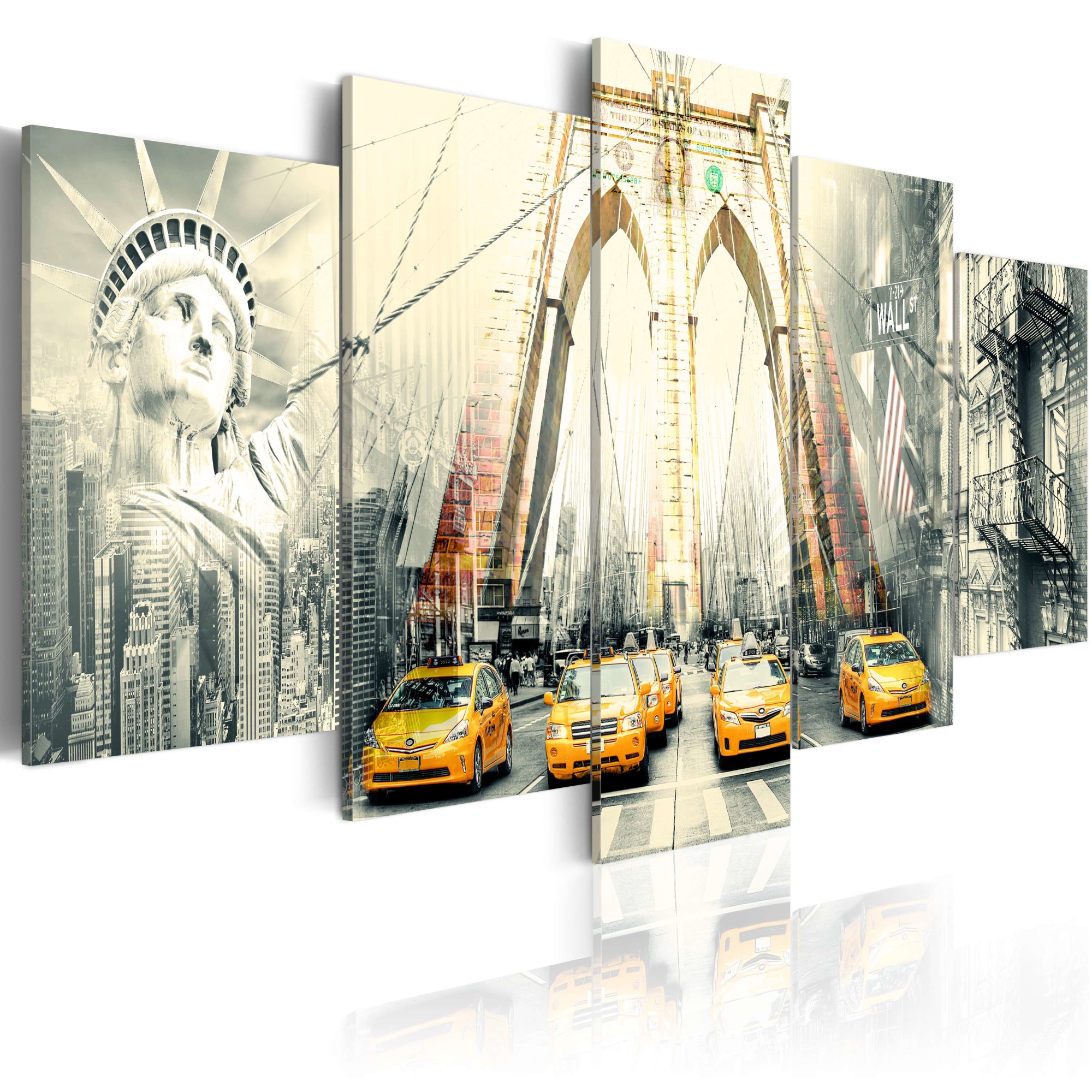 Tablou canvas 5 piese - Metropola americana - 200x100 cm