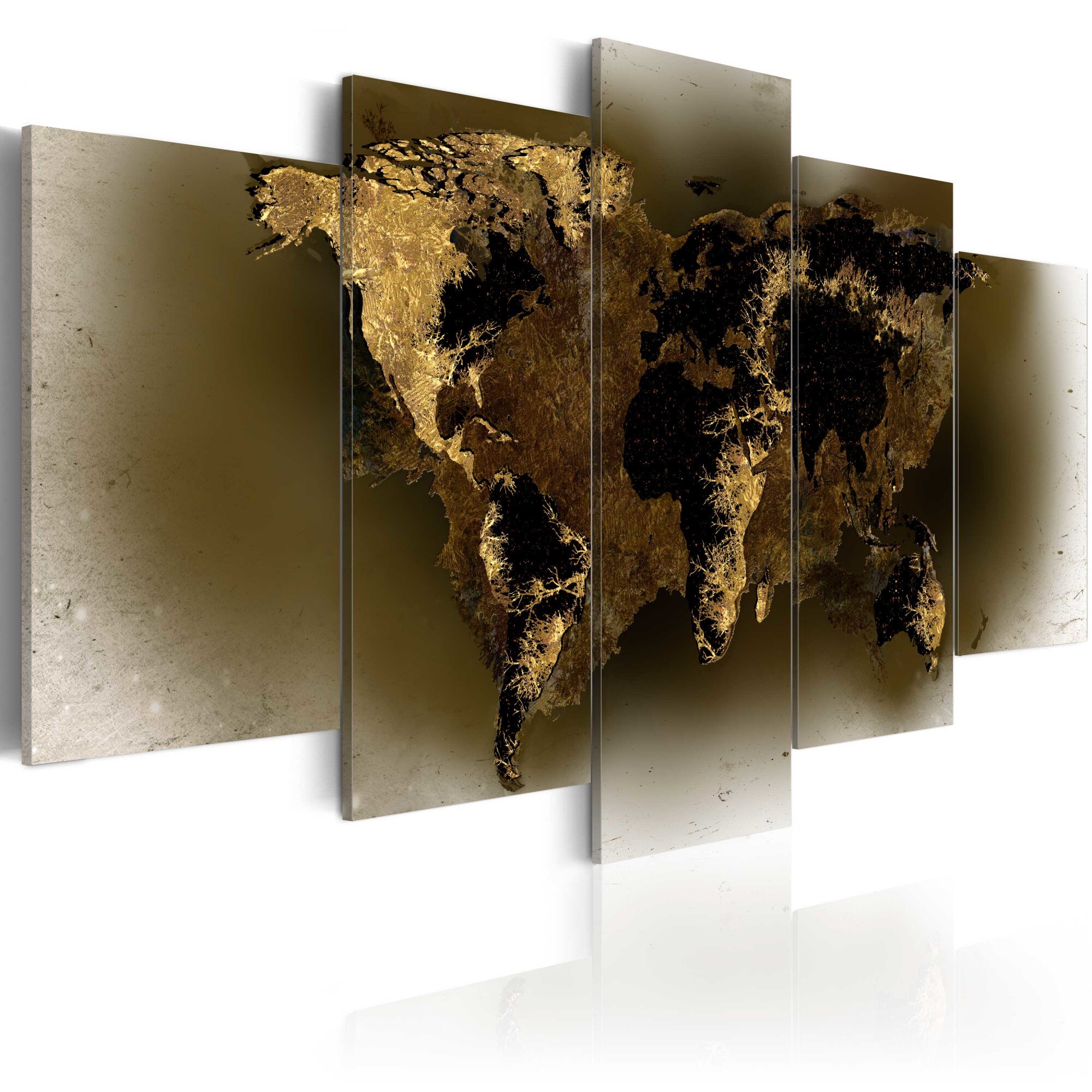 Tablou canvas 5 piese - Conseioare din alama - 100x50 cm